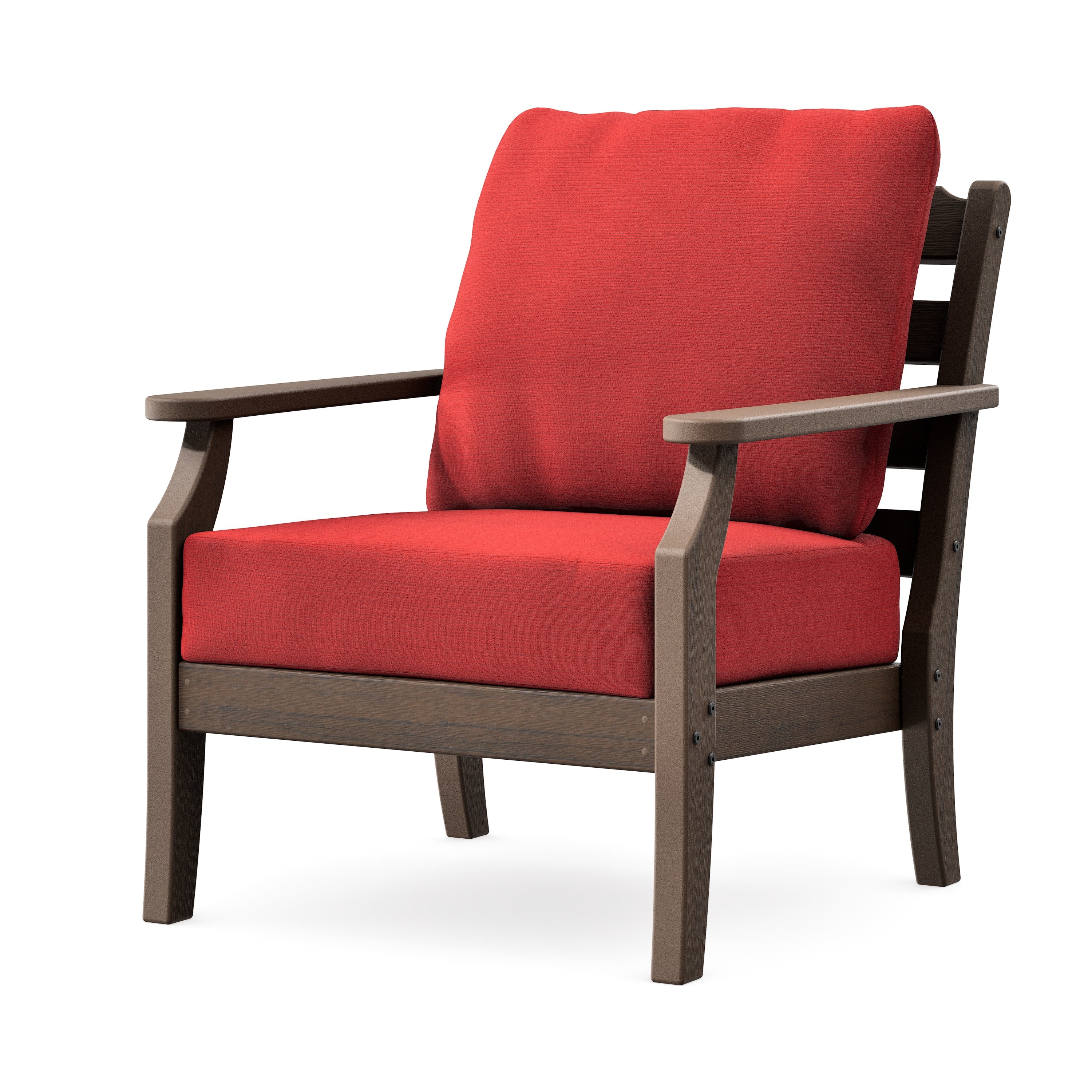 Savannah Deep Seating Chair in Kona / Crimson Linen
