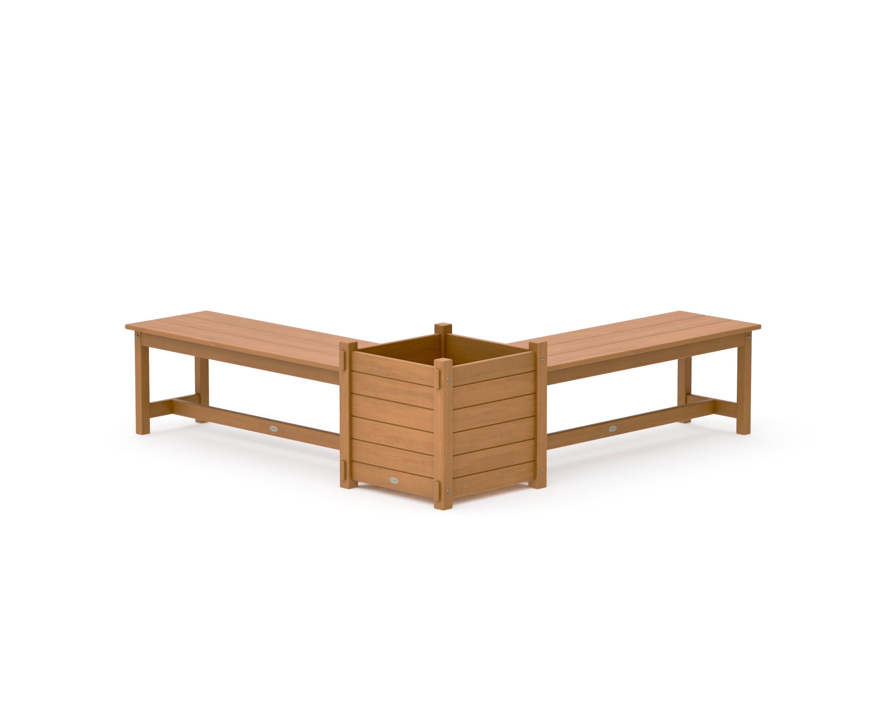 48" Nautical L- Shaped Planter Bench Set- Large in Natural