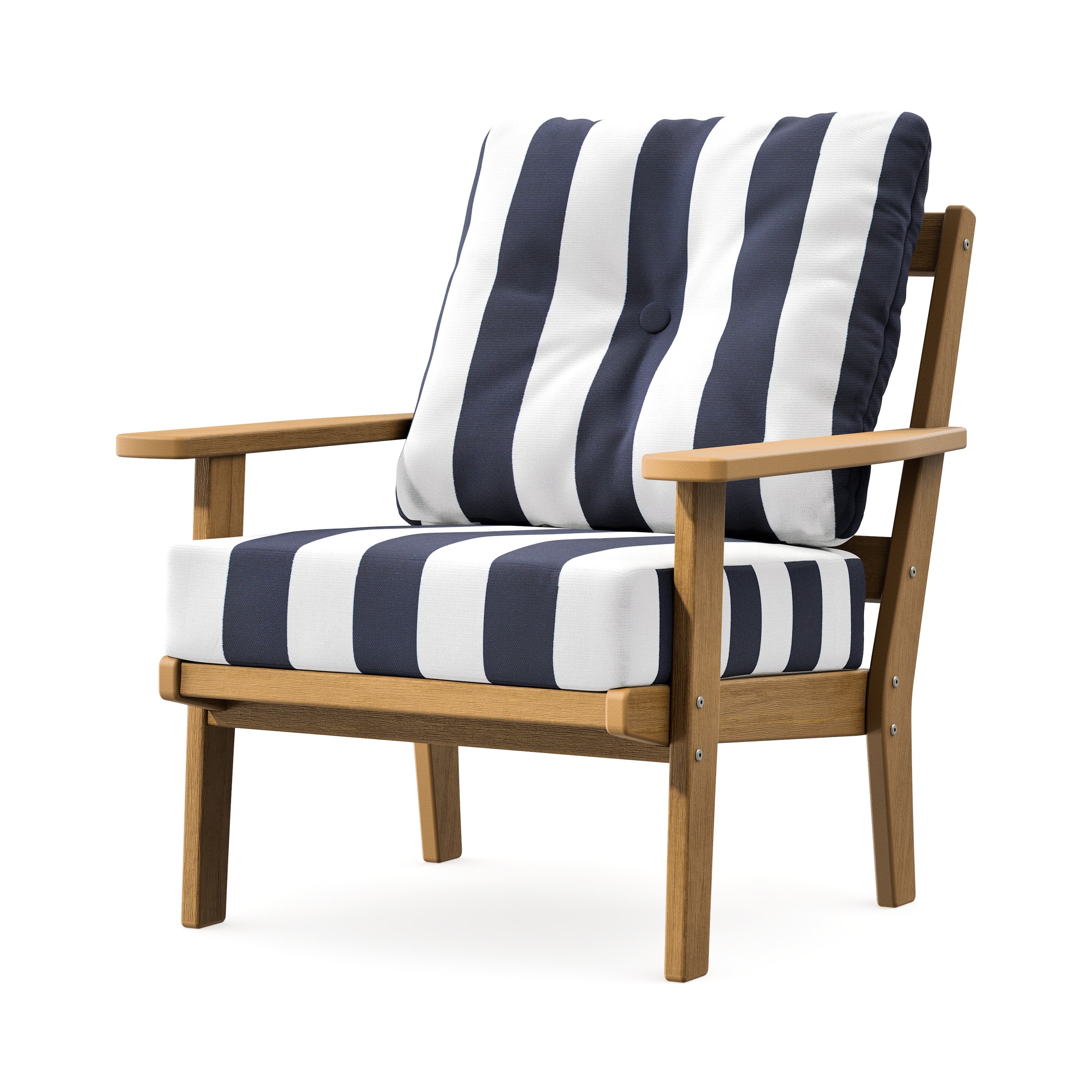 Prairie Deep Seating Chair in Natural / Cabana Stripe Navy