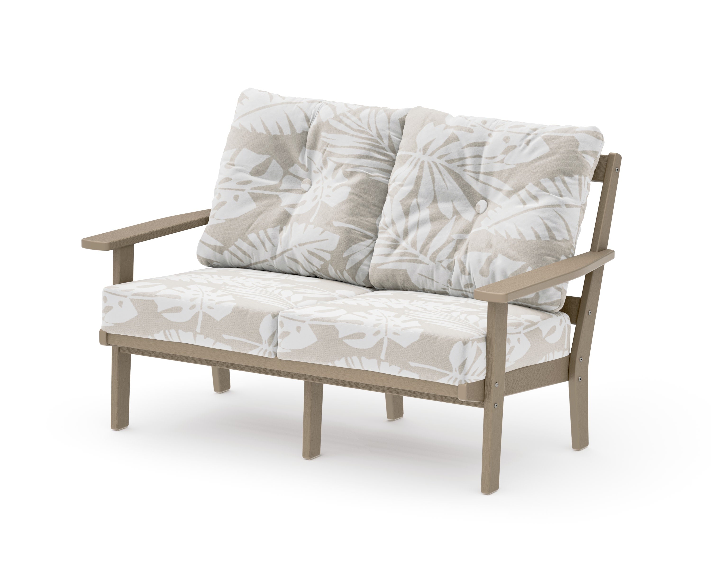 Oxford Deep SeatingLoveseat in Vintage Sahara / Leaf Dune Burlap