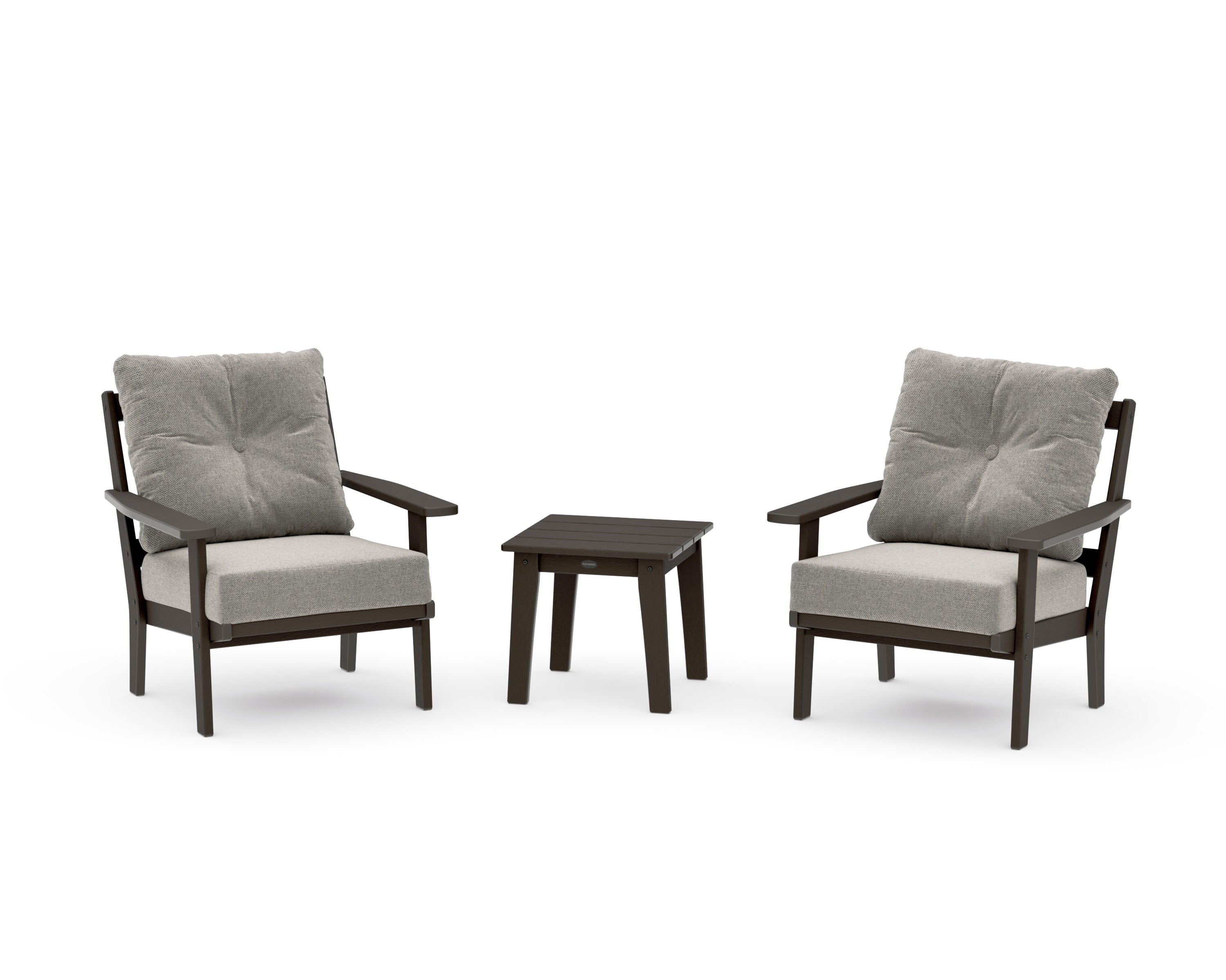 Oxford 3-Piece Deep Seating Set in Vintage Coffee / Weathered Tweed