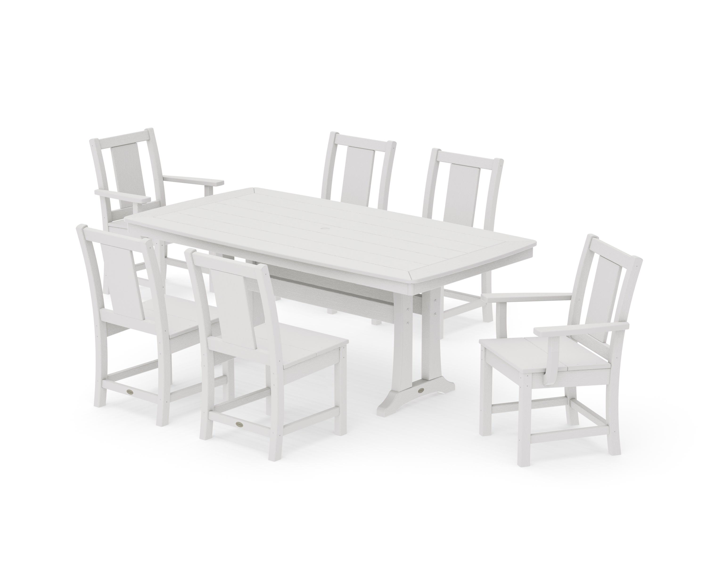 Prairie 7-Piece Dining Set with Trestle Legs in Vintage White