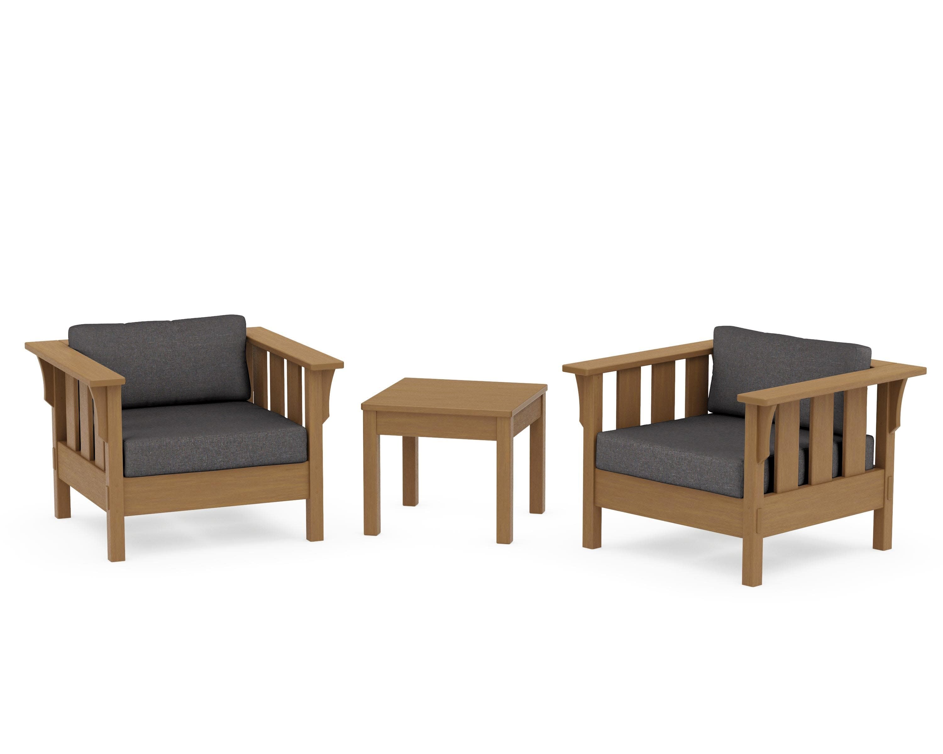 Acadia 3-Piece Deep Seating Set in Natural / Ash Charcoal