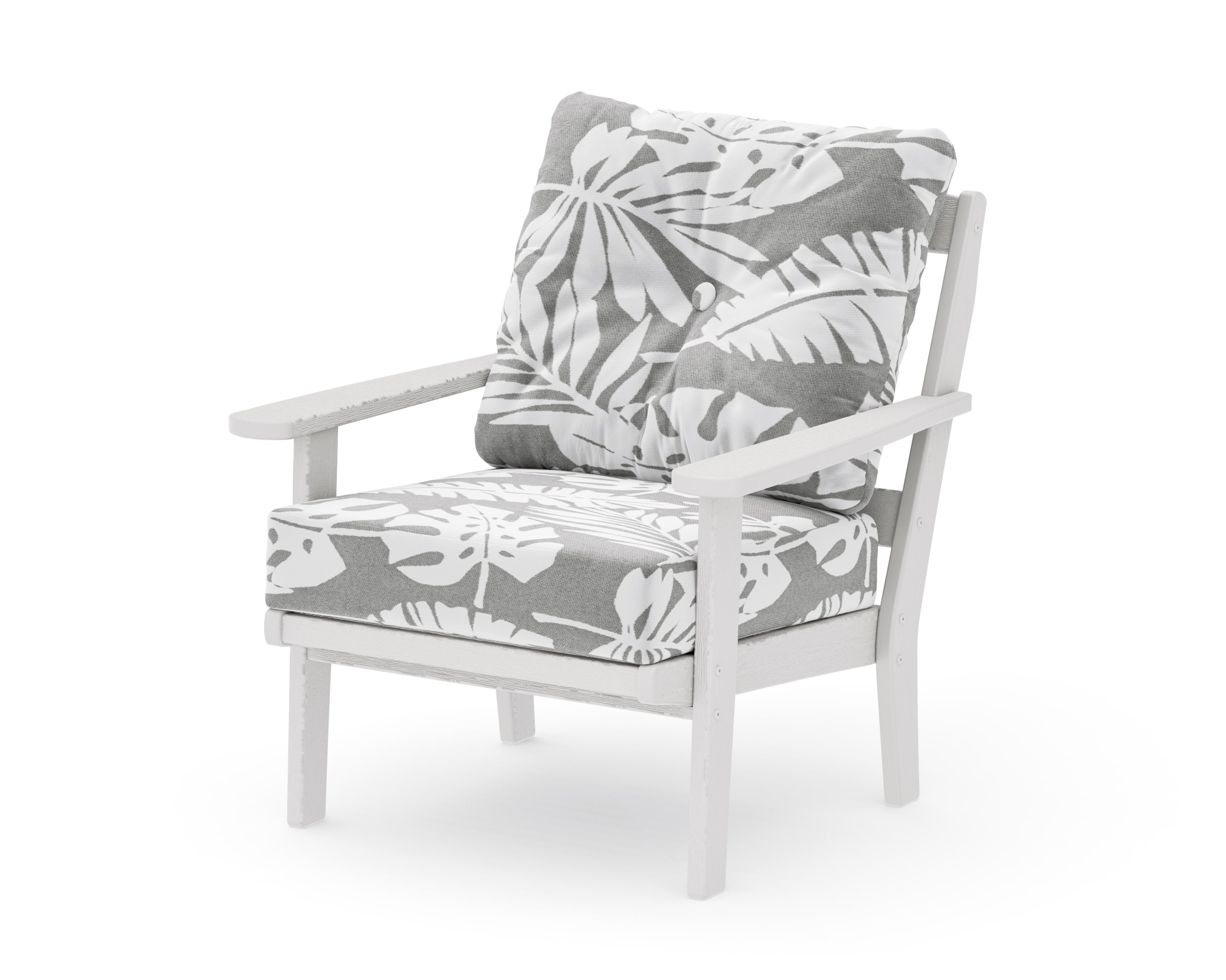 Mission Deep Seating Chair in Vintage White / Leaf Grey Mist