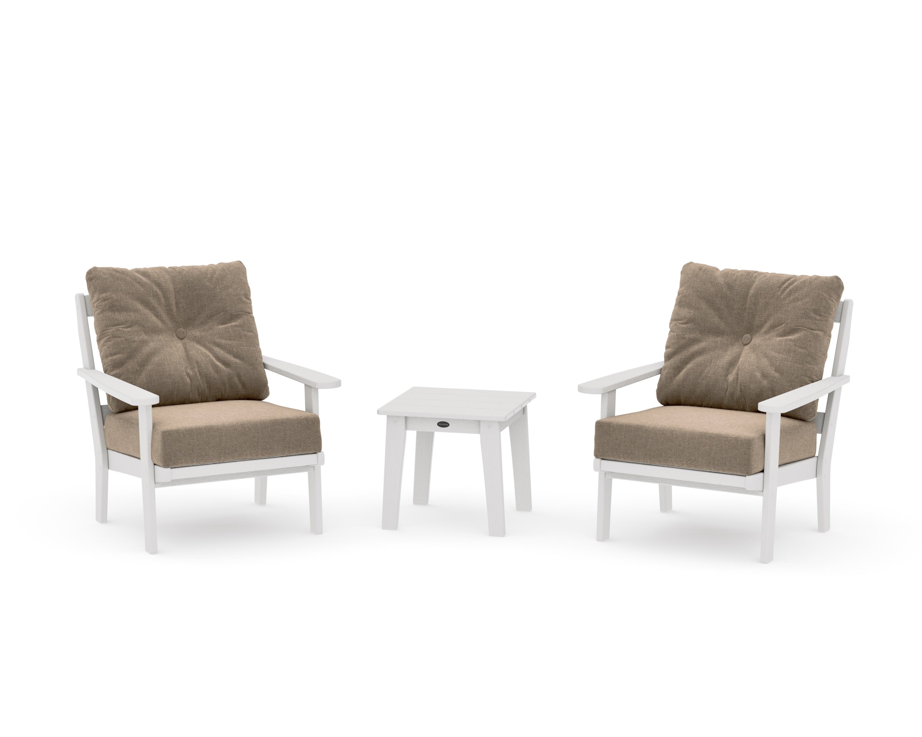 Mission 3-Piece Deep Seating Set in Vintage White / Spiced Burlap