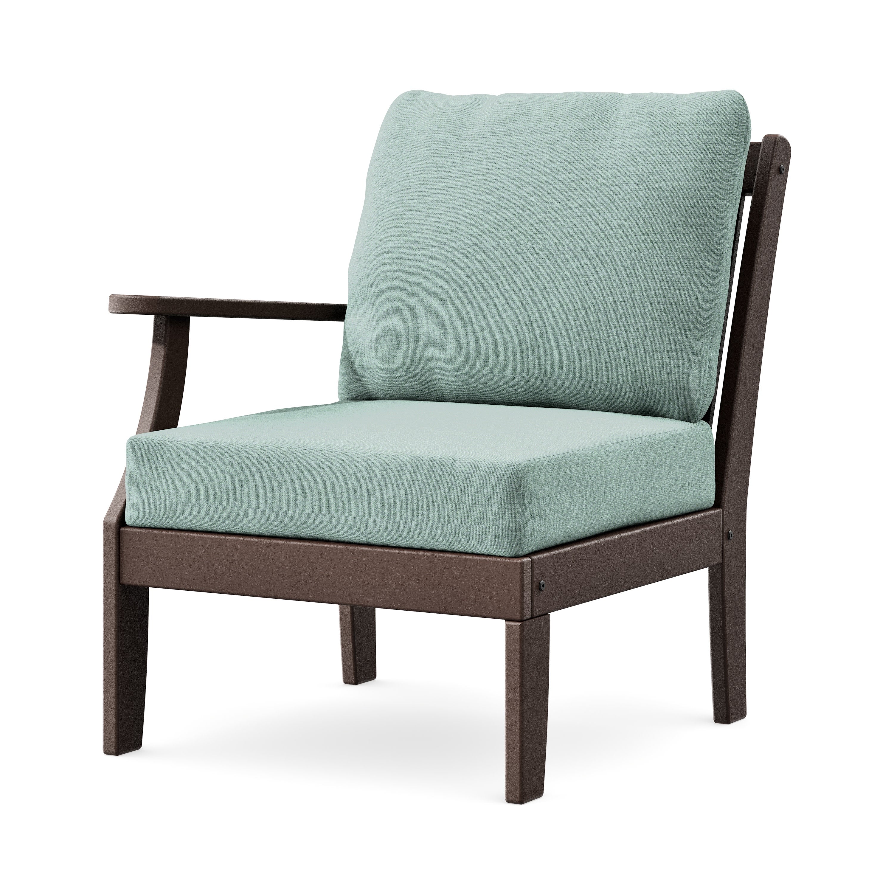 Braxton Modular Left Arm Chair in Mahogany / Glacier Spa