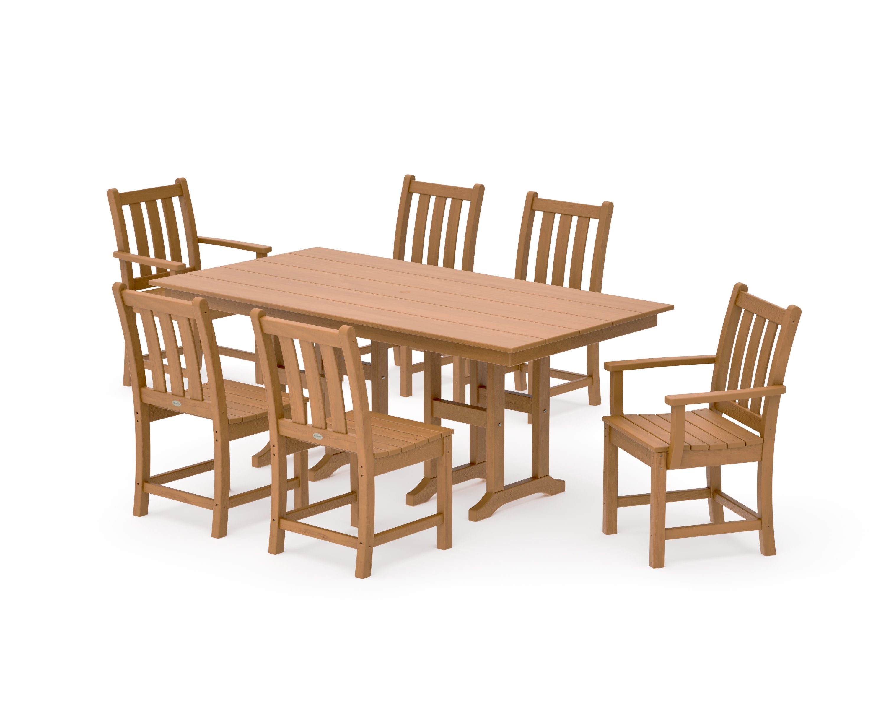 Traditional Garden 7-Piece Farmhouse Dining Set in Natural