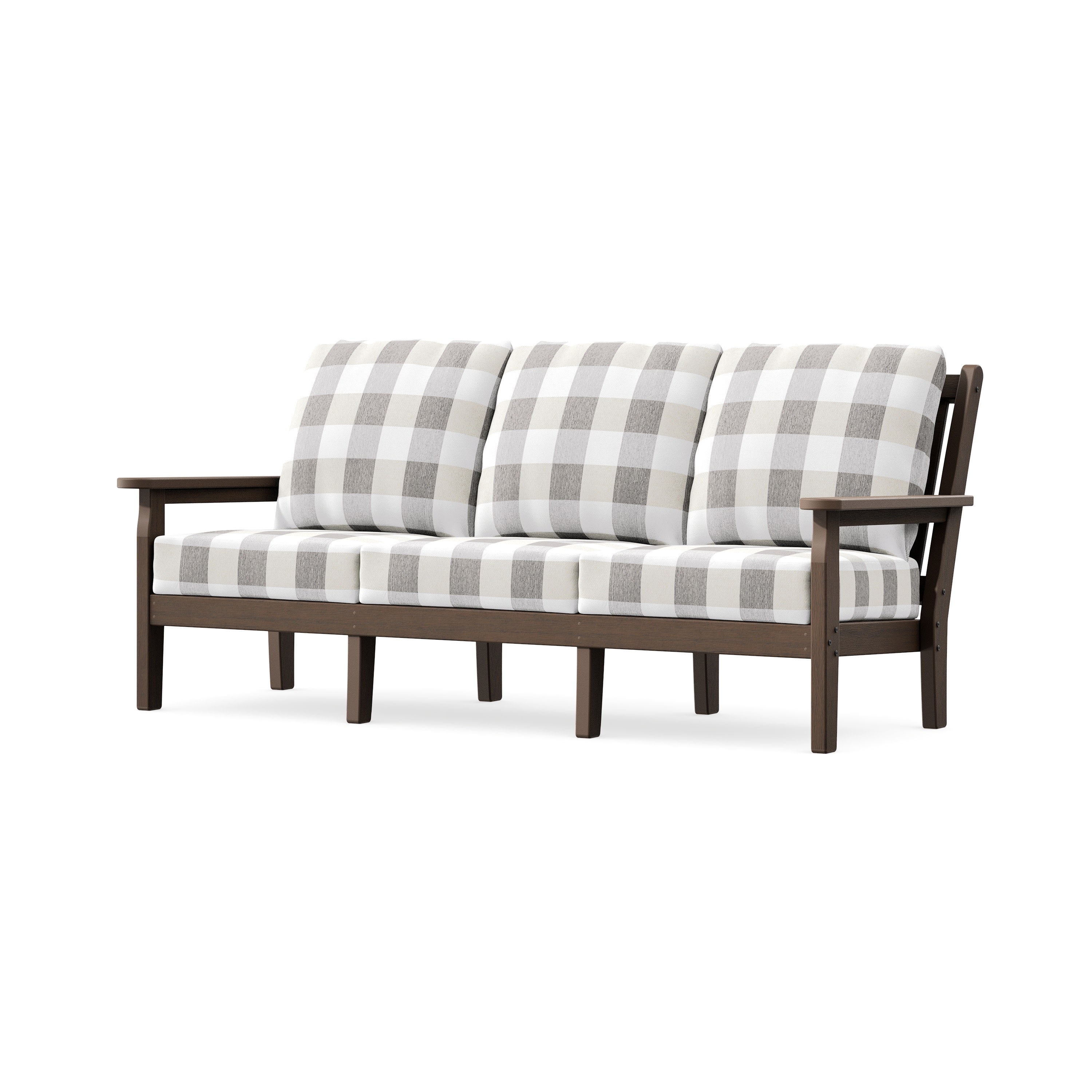 Chippendale Deep Seating Sofa in Kona / Buffalo Plaid Grey Mist