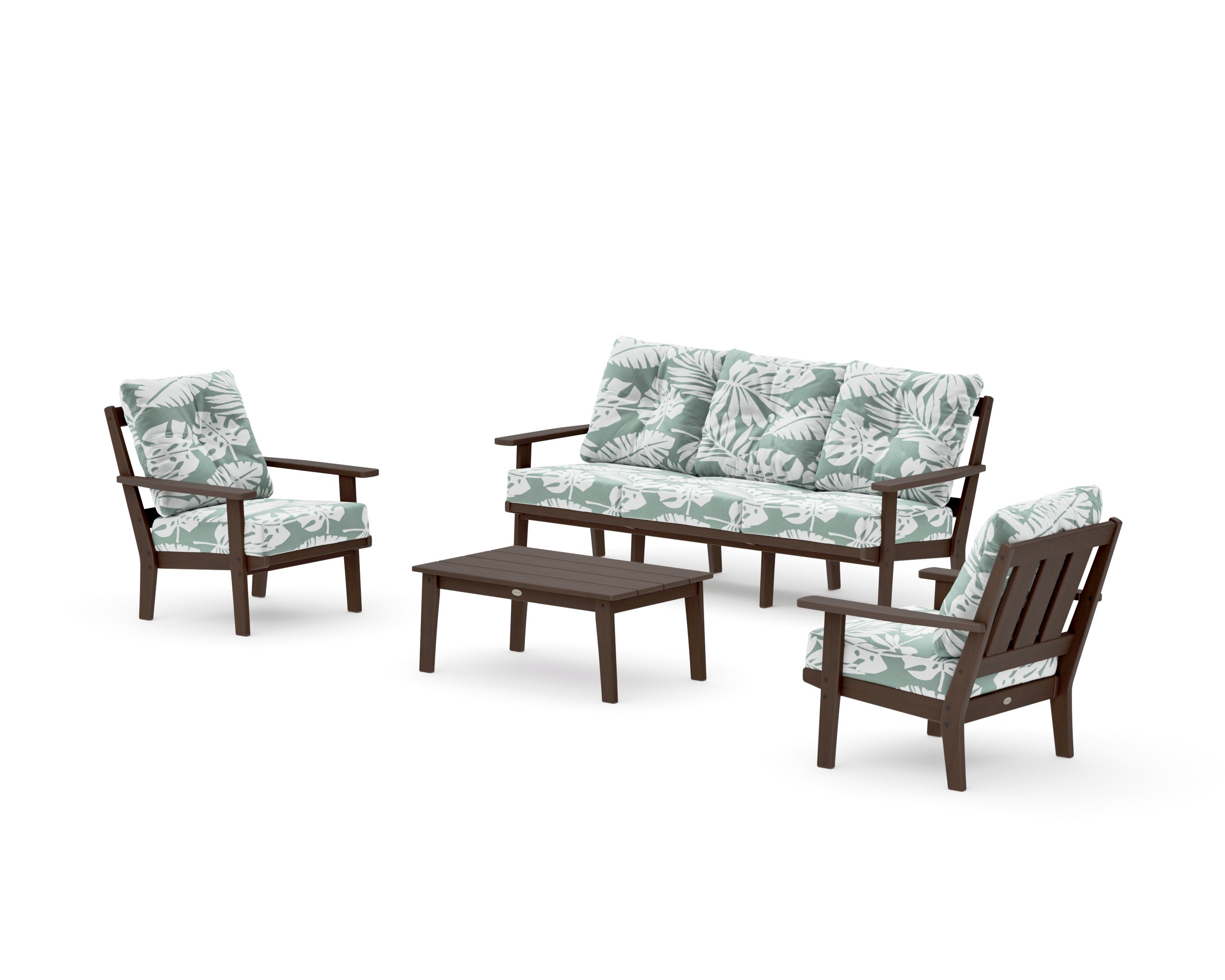 Oxford 4-Piece Deep Seating Set with Sofa in Kona / Leaf Glacier Spa