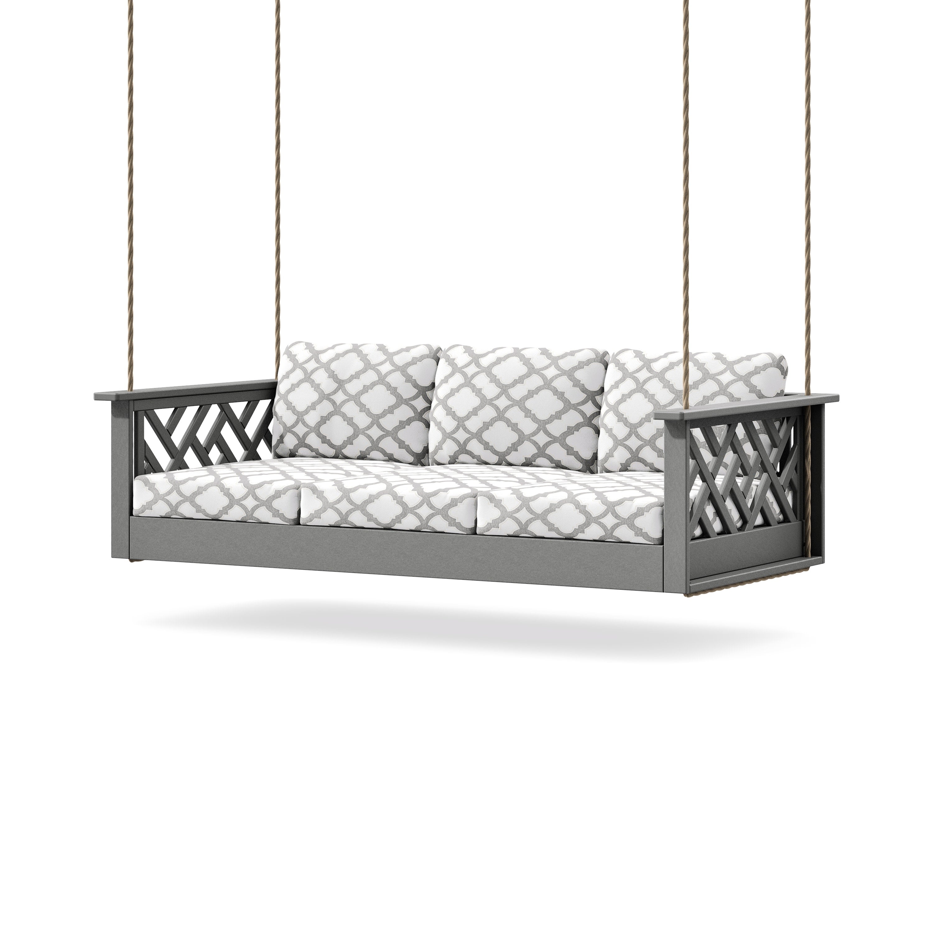 Chippendale Daybed Swing in Slate Grey / Trellis Grey Mist