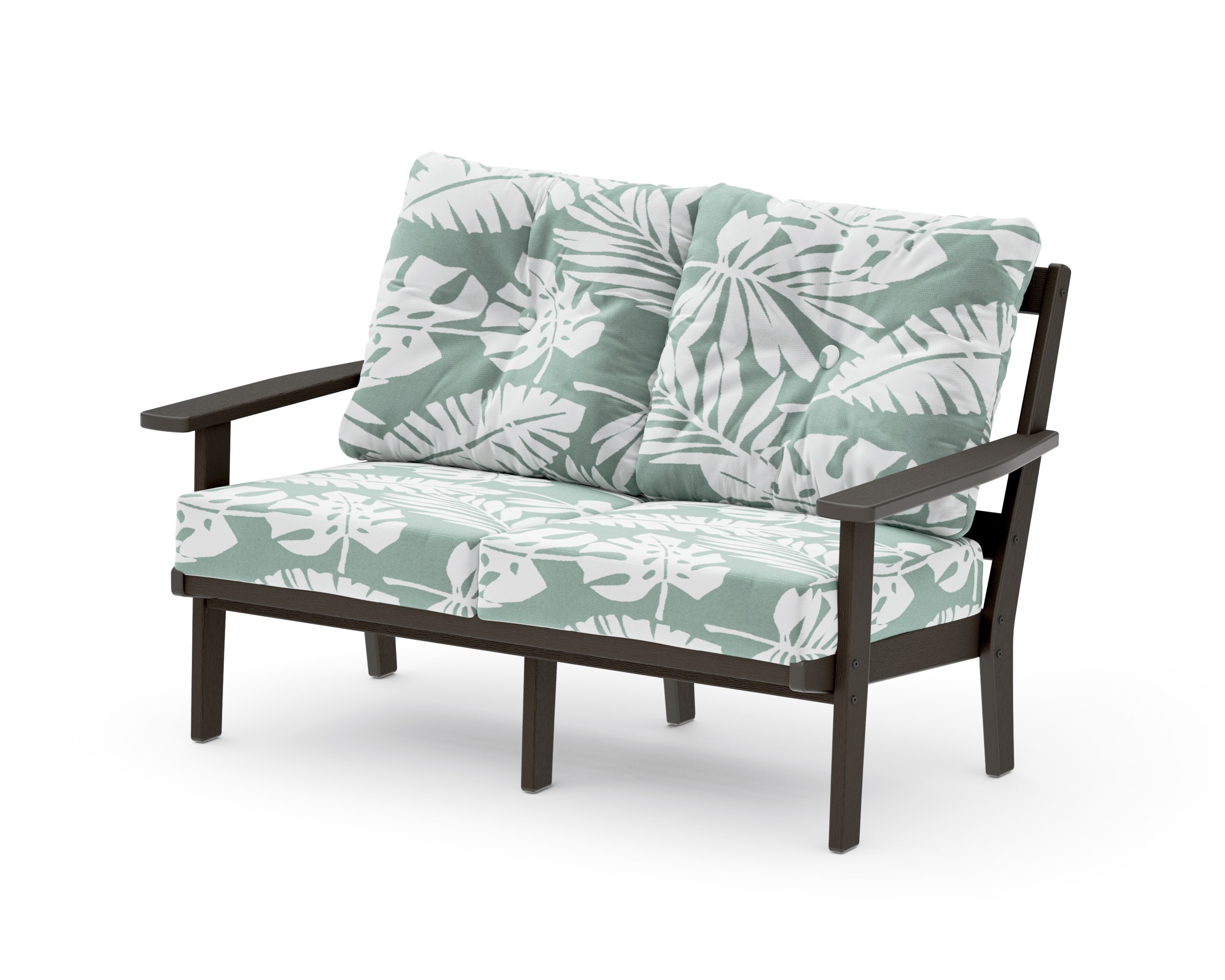 Oxford Deep SeatingLoveseat in Vintage Coffee / Leaf Glacier Spa