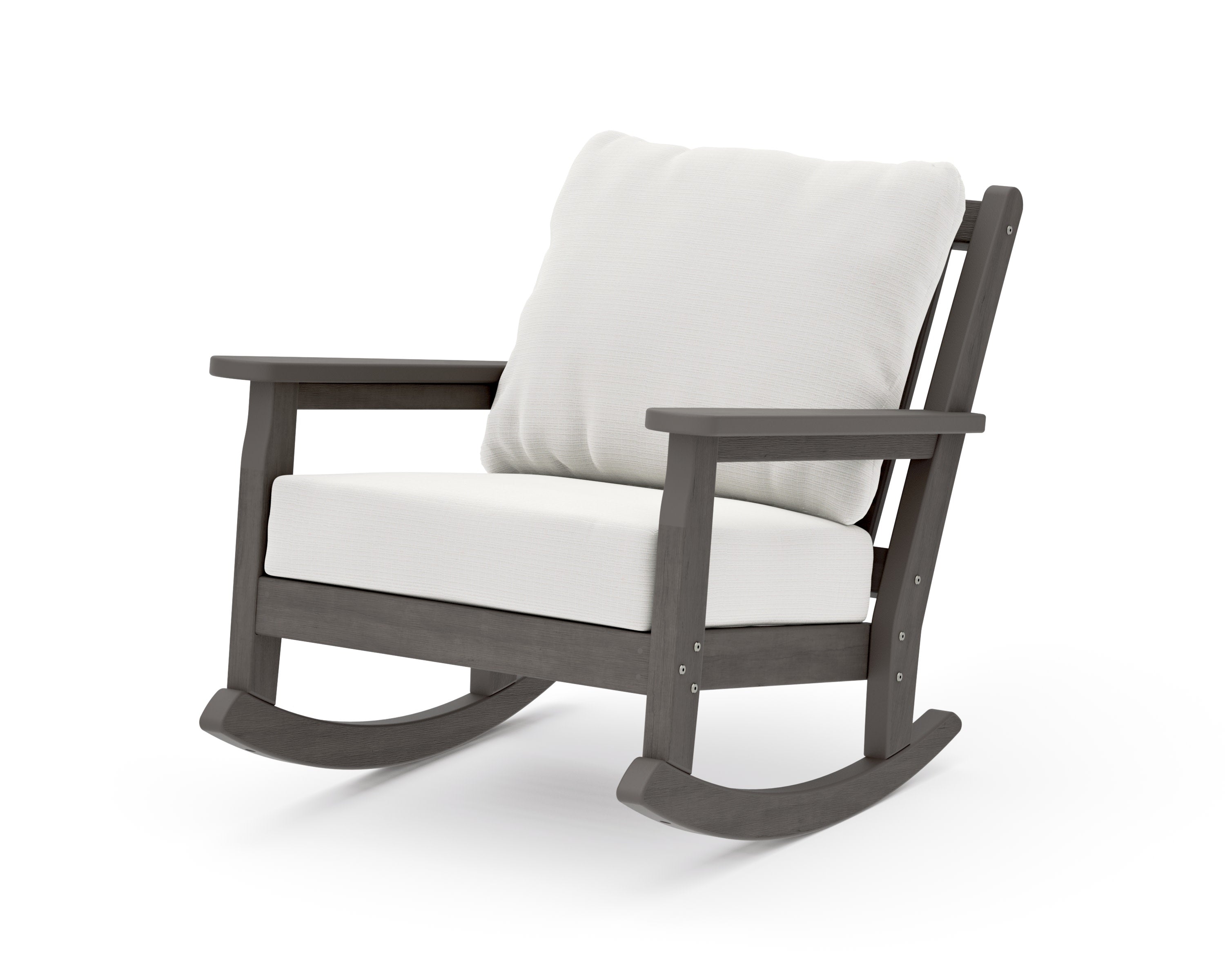 Chippendale Deep Seating Rocking Chair in Driftwood / Natural Linen