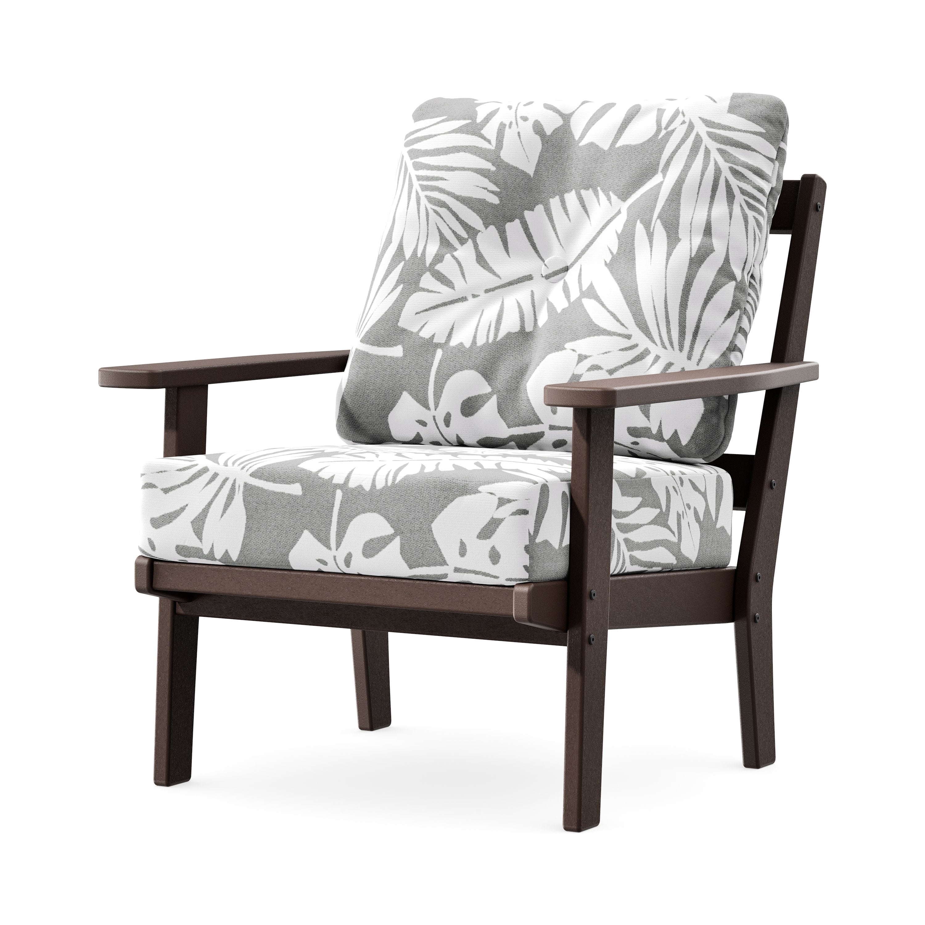 Prairie Deep Seating Chair in Mahogany / Leaf Grey Mist