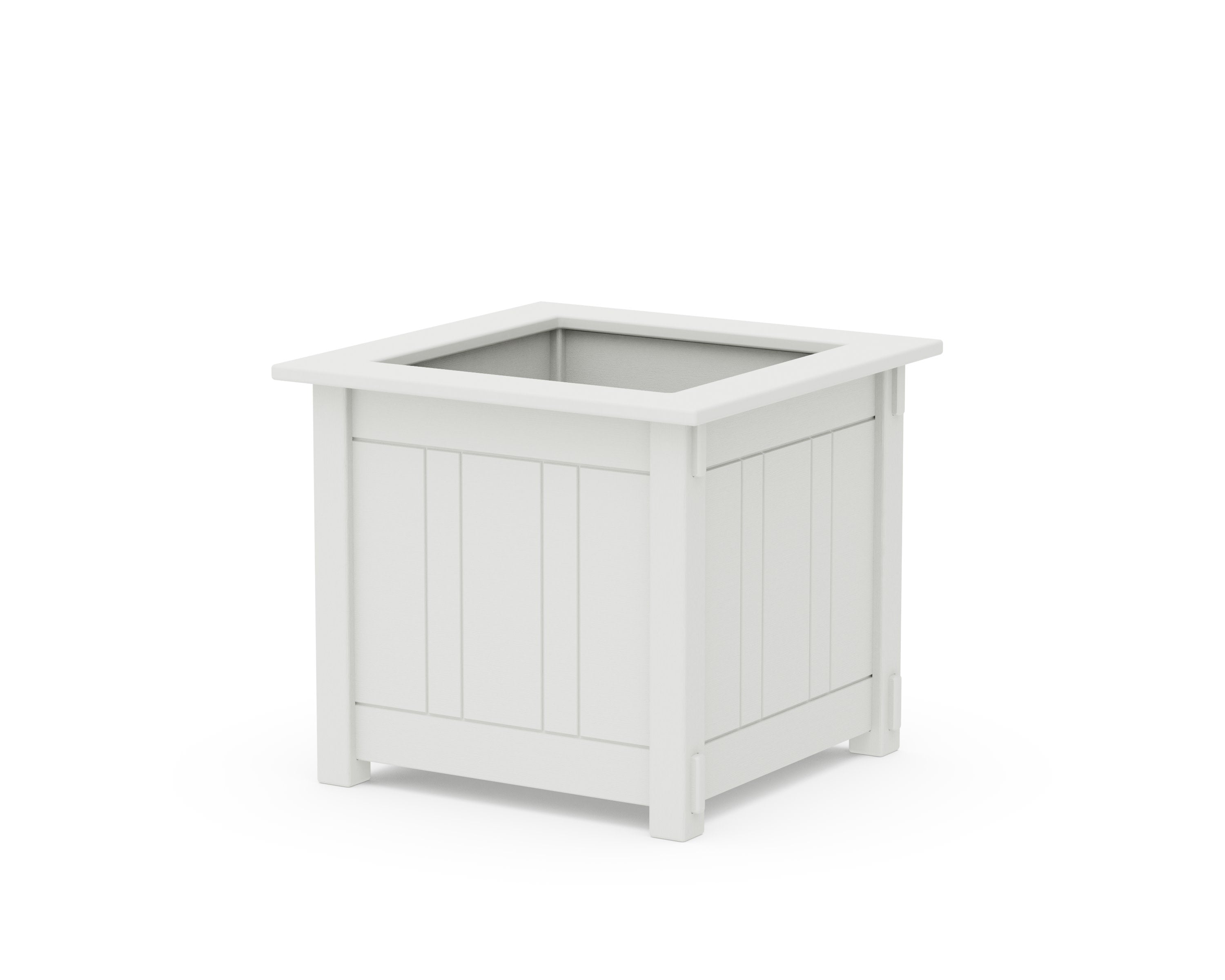 Acadia Large Square Planter Box in Vintage White