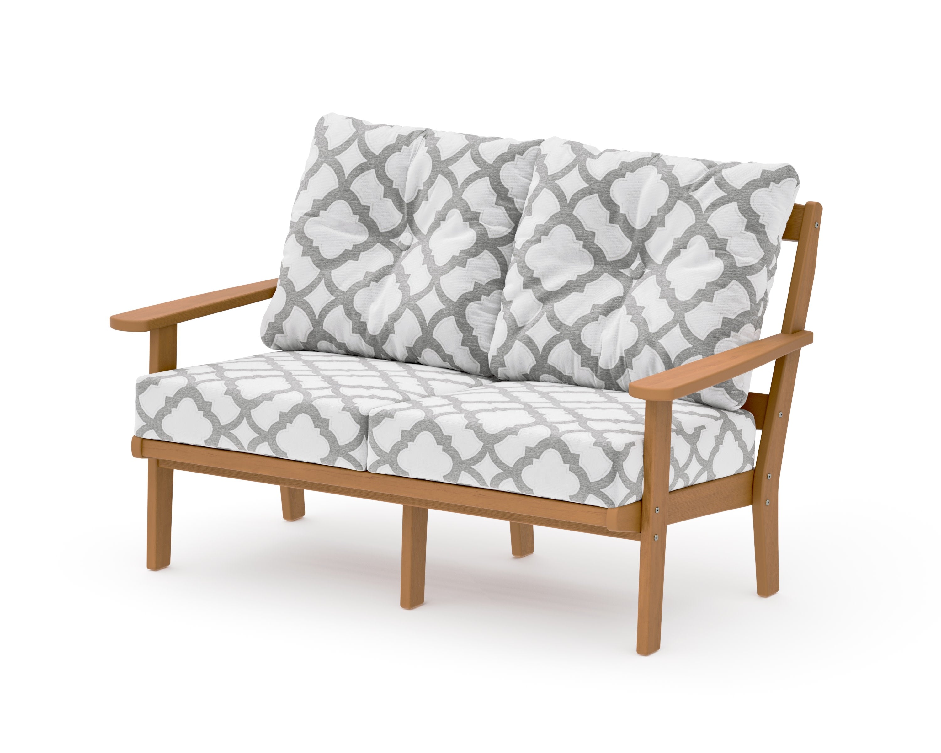 Mission Deep SeatingLoveseat in Natural / Trellis Grey Mist
