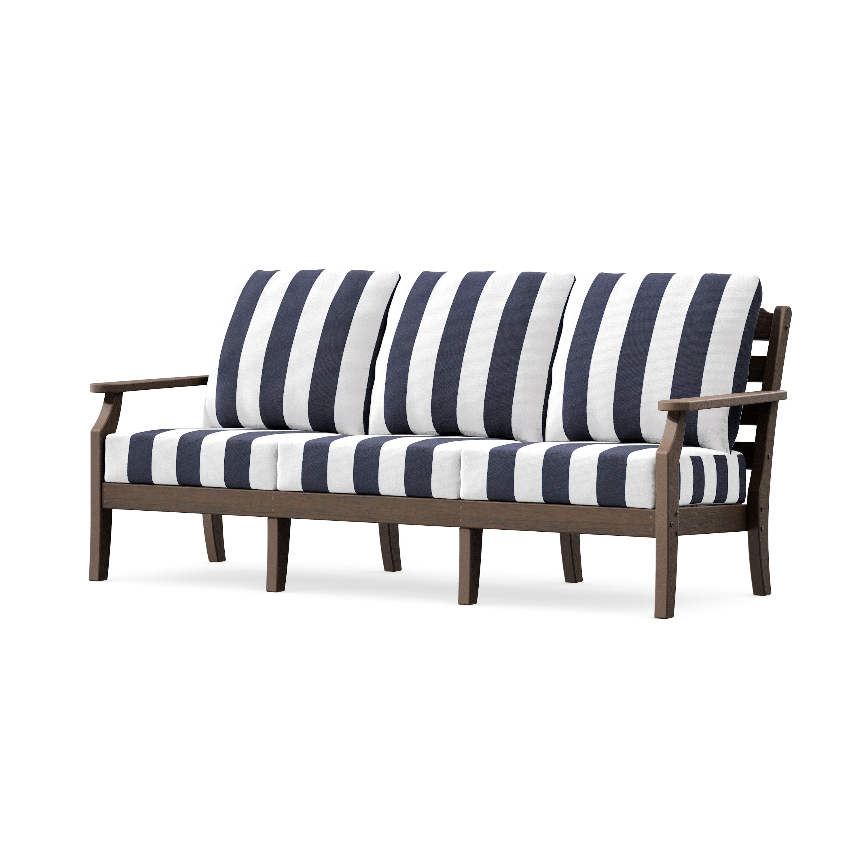 Savannah Deep Seating Sofa in Kona / Cabana Stripe Navy