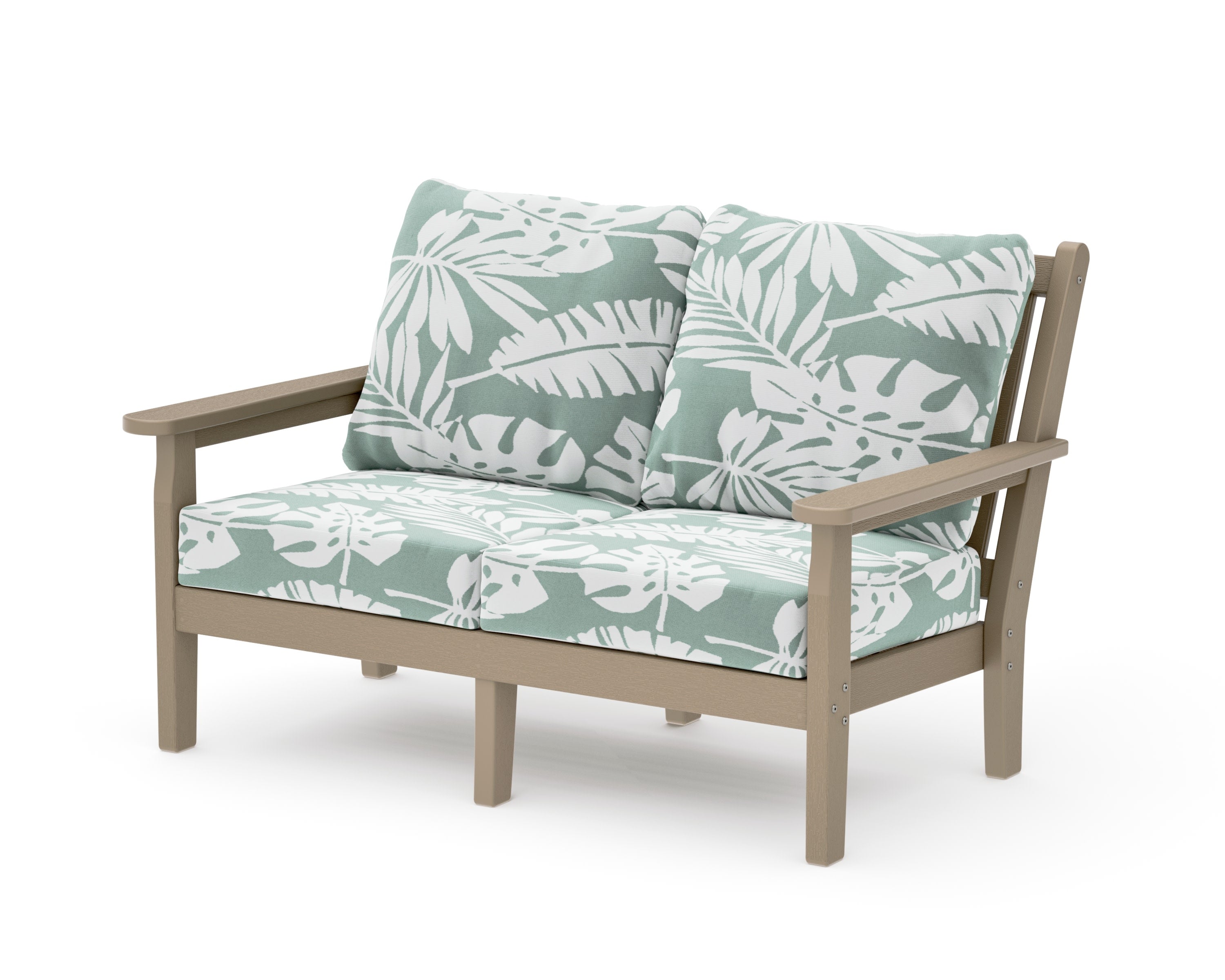 Chippendale Deep Seating Loveseat in Vintage Sahara / Leaf Glacier Spa