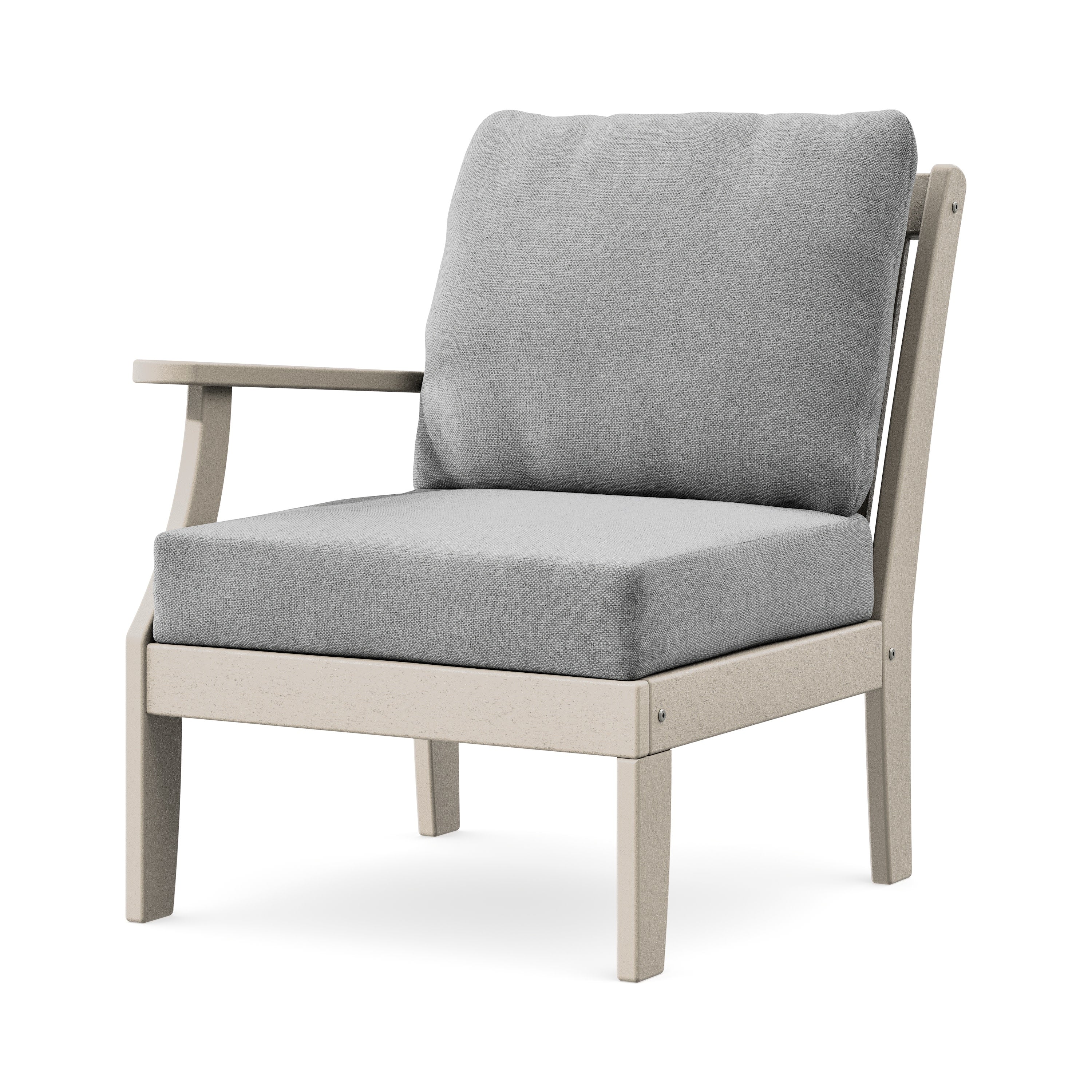 Braxton Modular Left Arm Chair in Sand / Grey Mist
