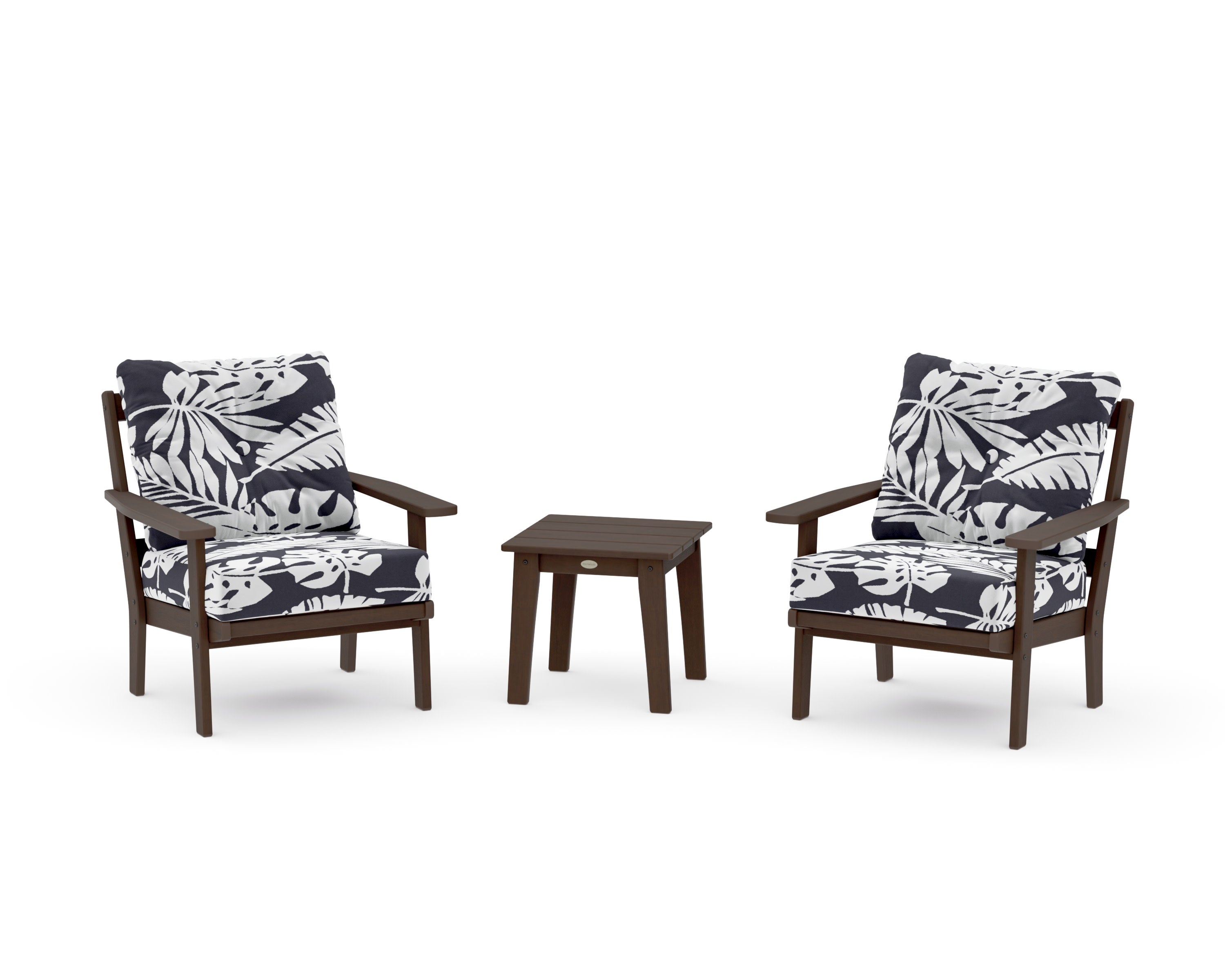 Prairie 3-Piece Deep Seating Set in Kona / Leaf Navy