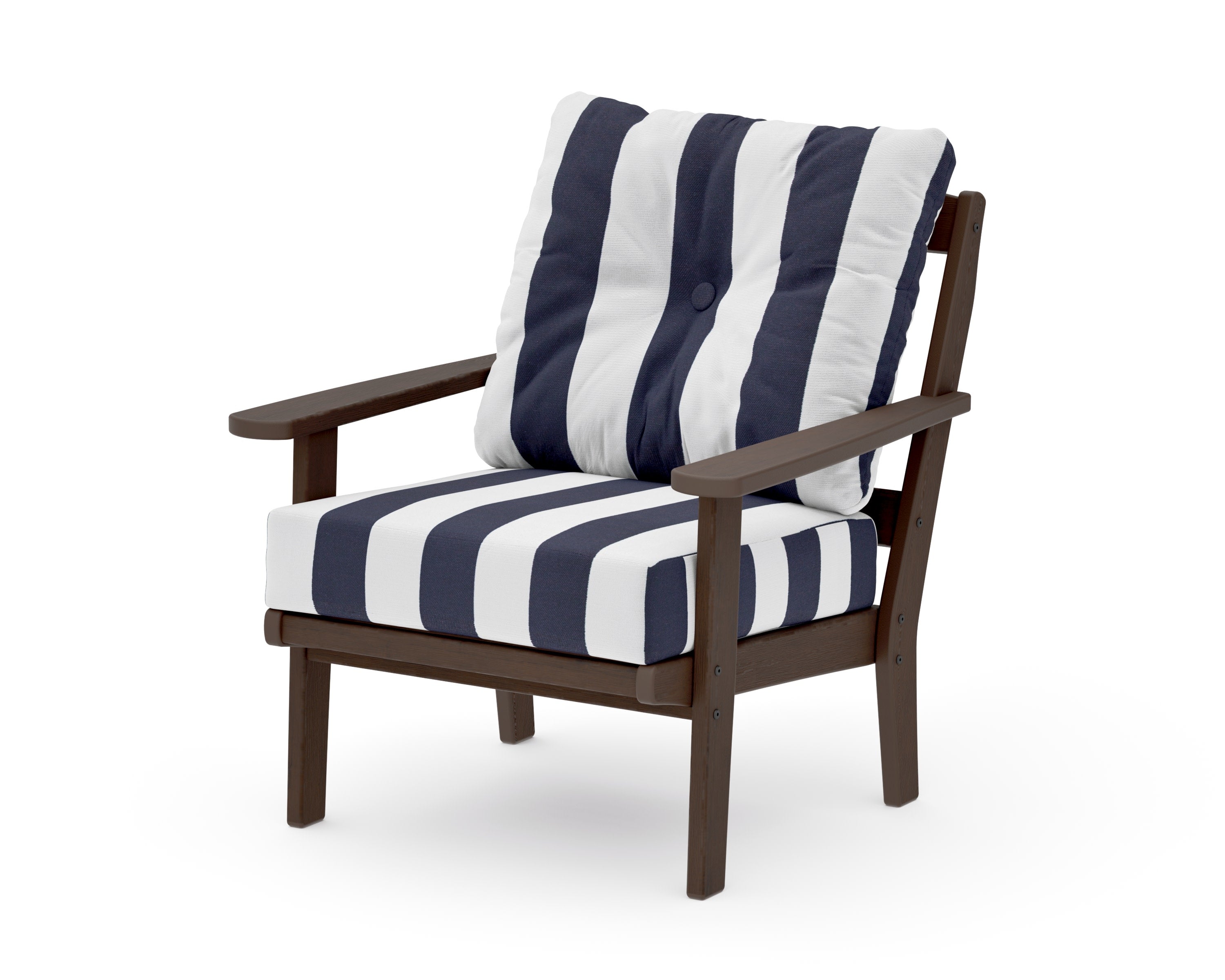 Mission Deep Seating Chair in Kona / Cabana Stripe Navy