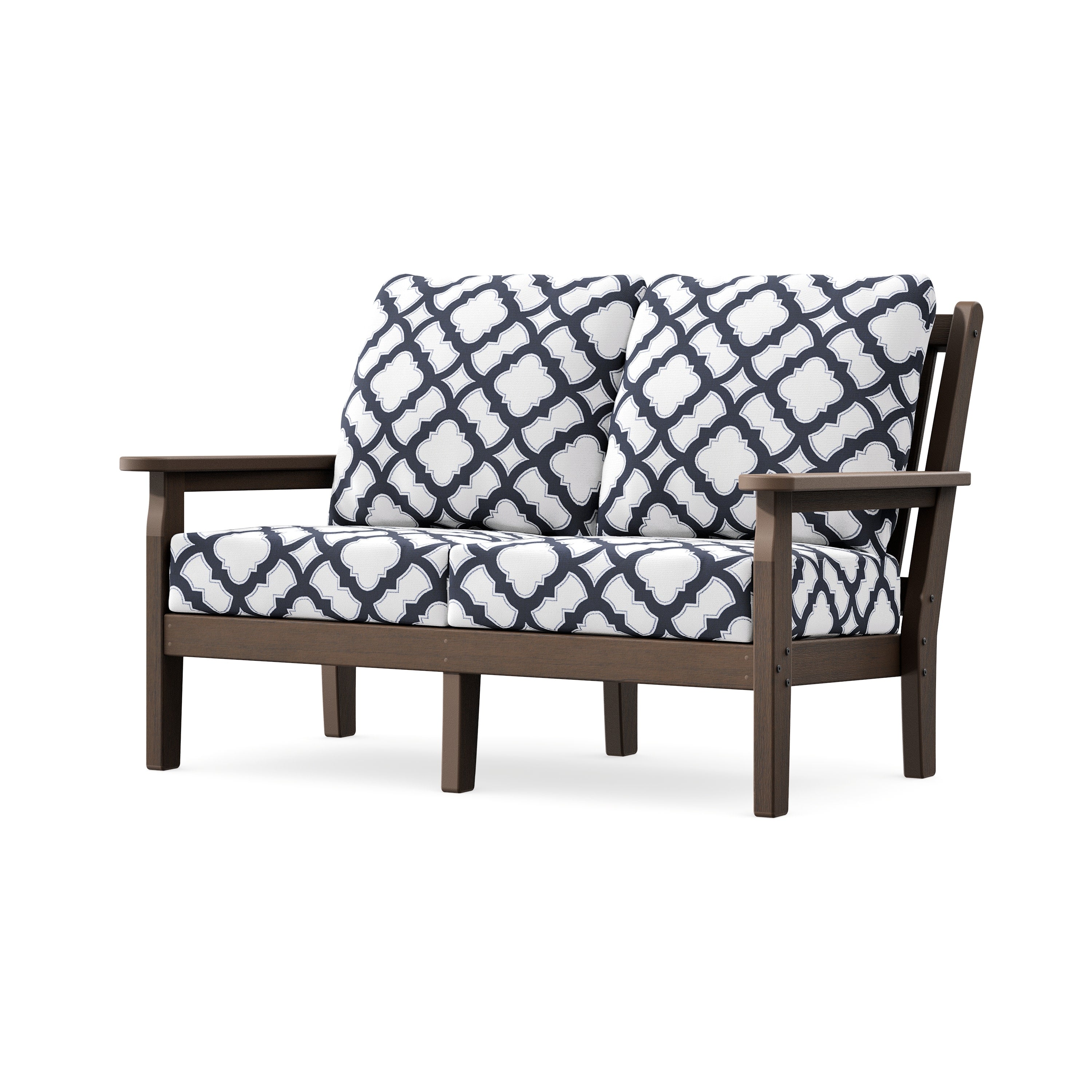 Chippendale Deep Seating Loveseat in Kona / Trellis Navy