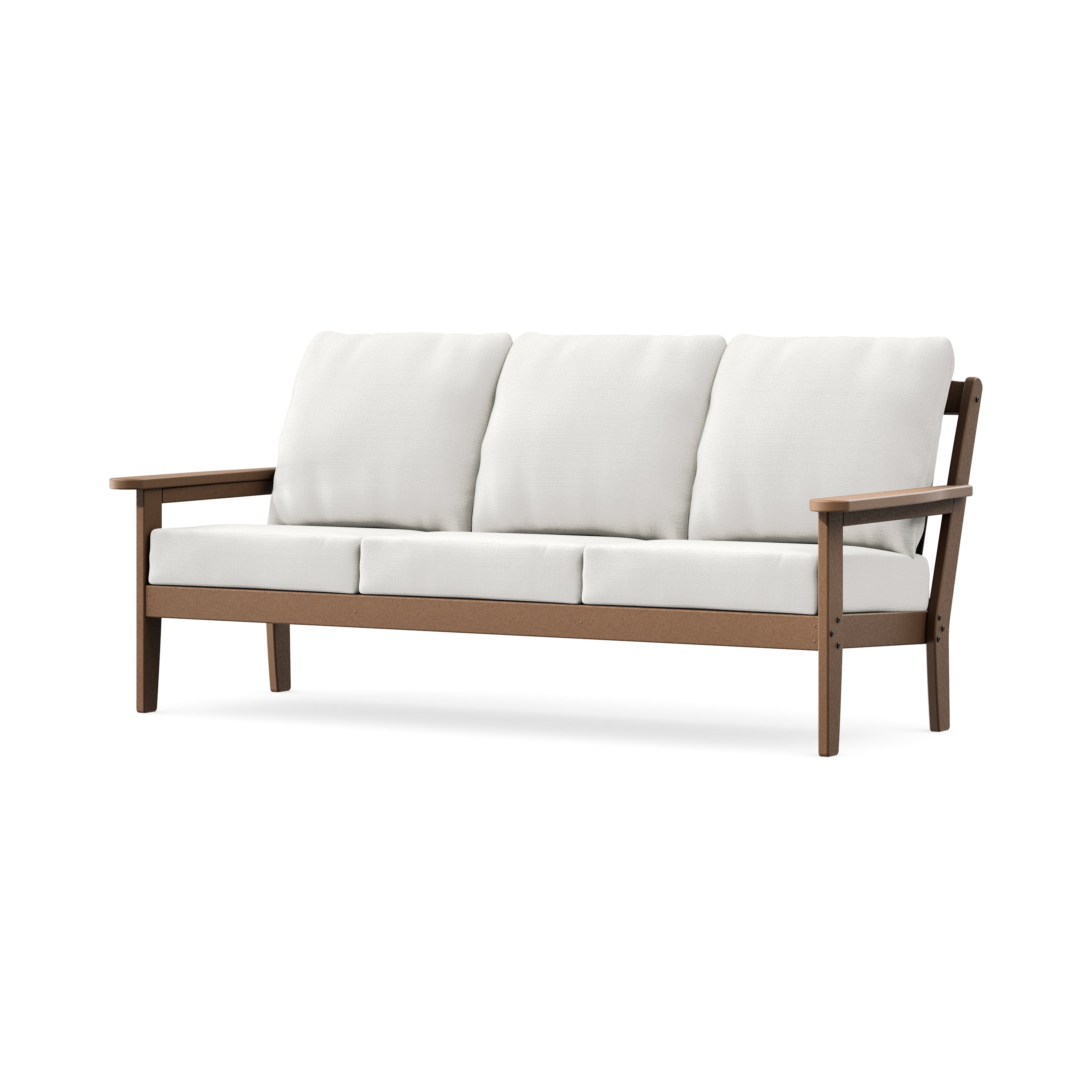 Cottage Deep Seating Sofa in Teak / Natural Linen