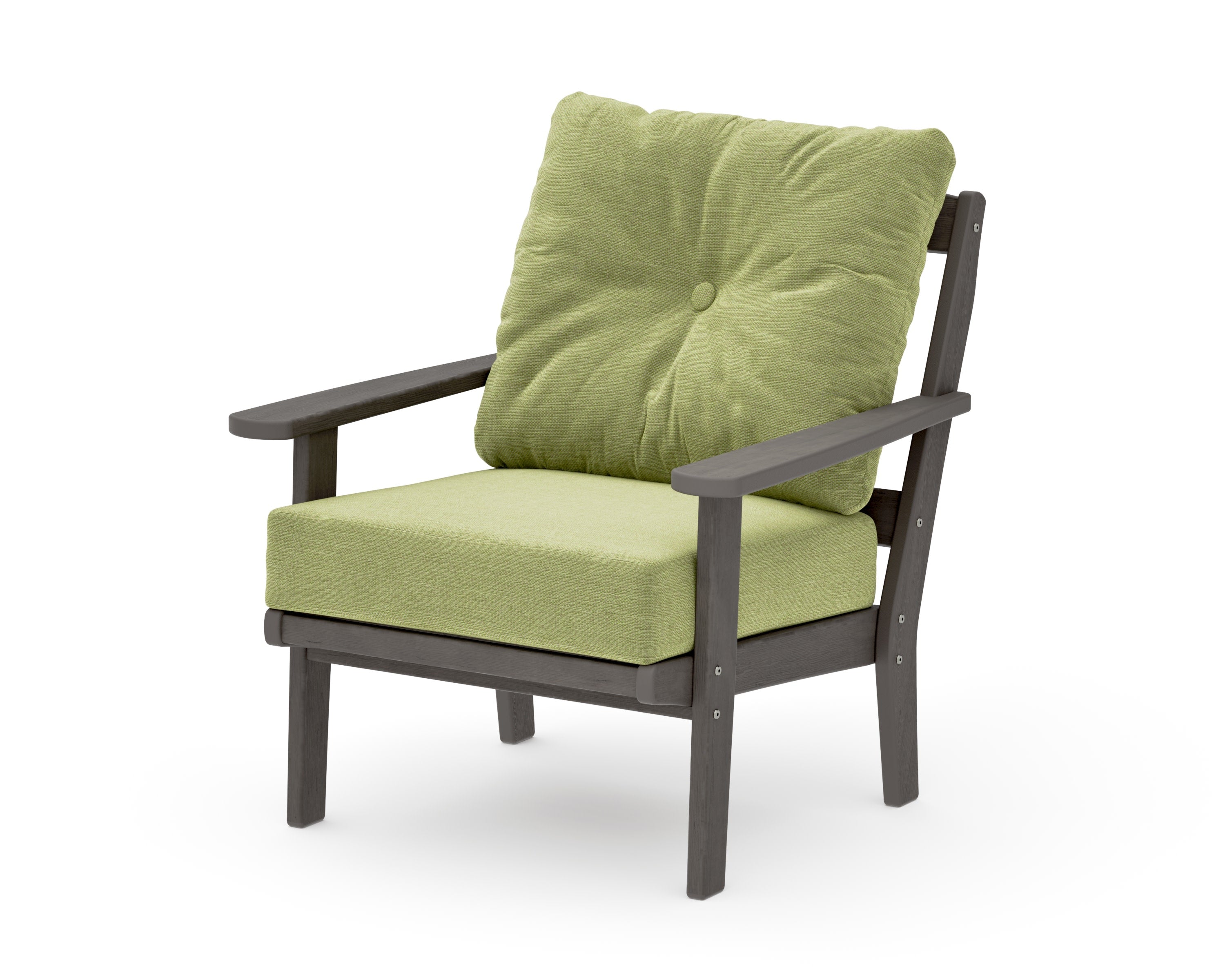 Mission Deep Seating Chair in Driftwood / Chartreuse Boucle