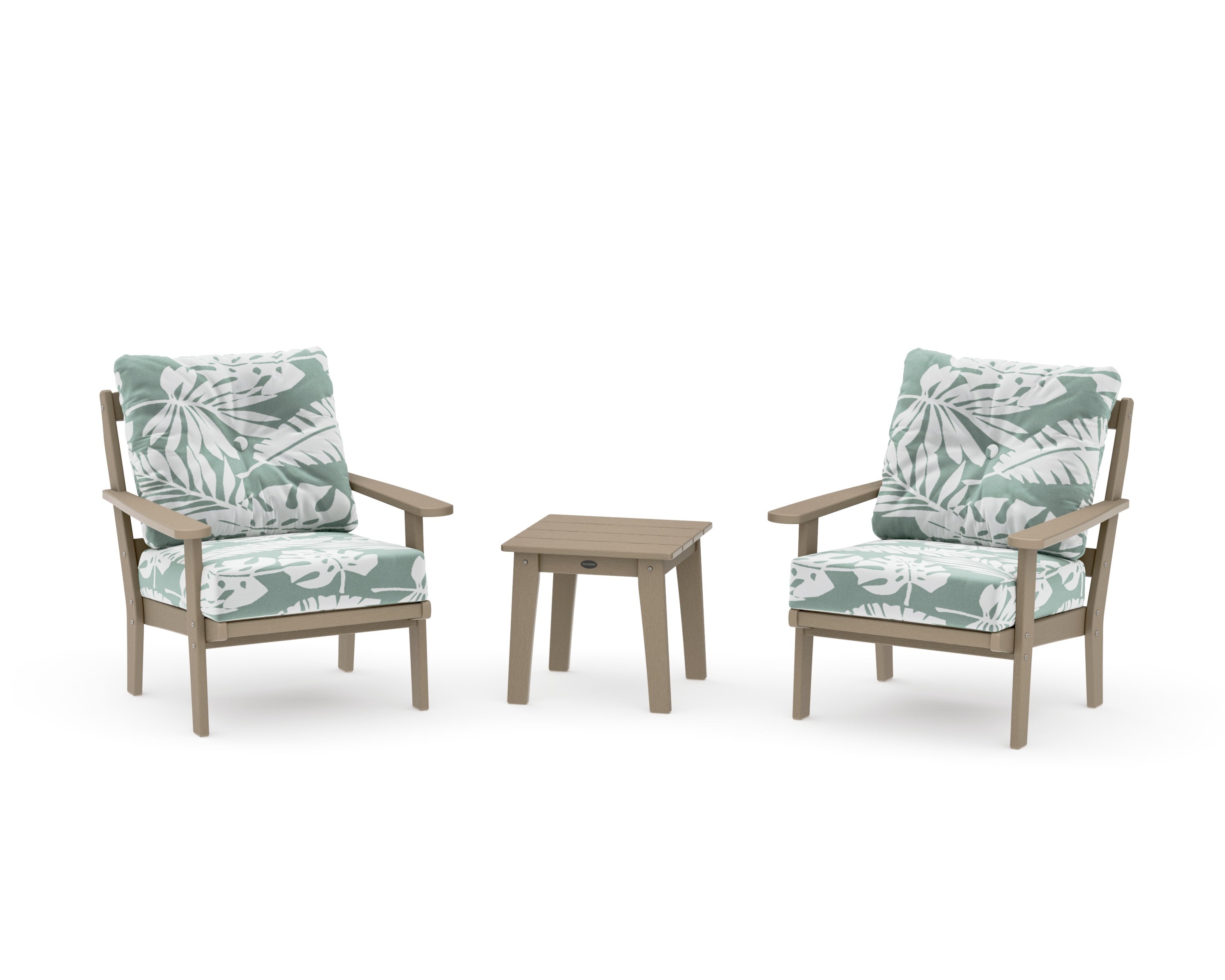 Mission 3-Piece Deep Seating Set in Vintage Sahara / Leaf Glacier Spa
