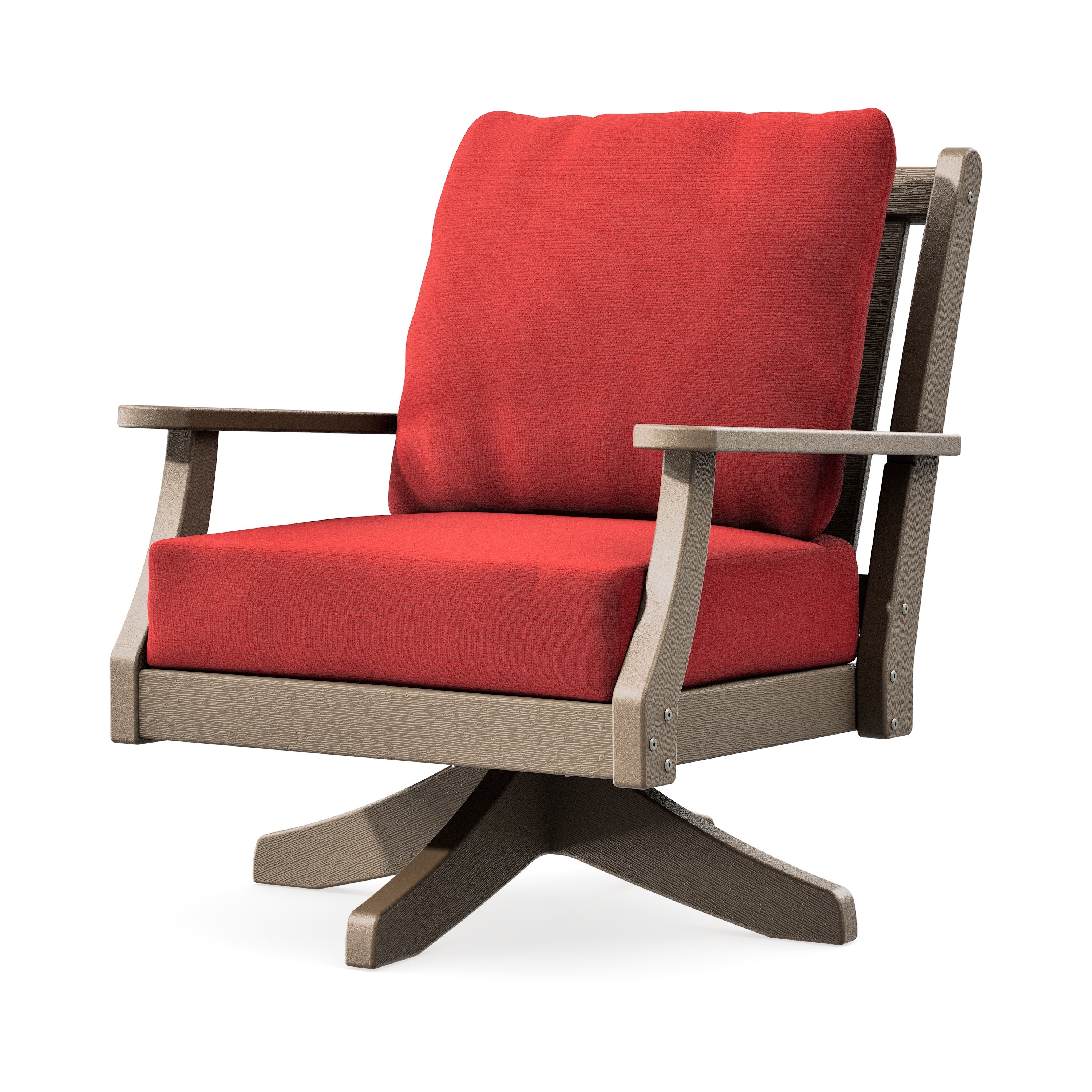 Wovendale Deep Seating Swivel Chair in Vintage Sahara / Crimson Linen