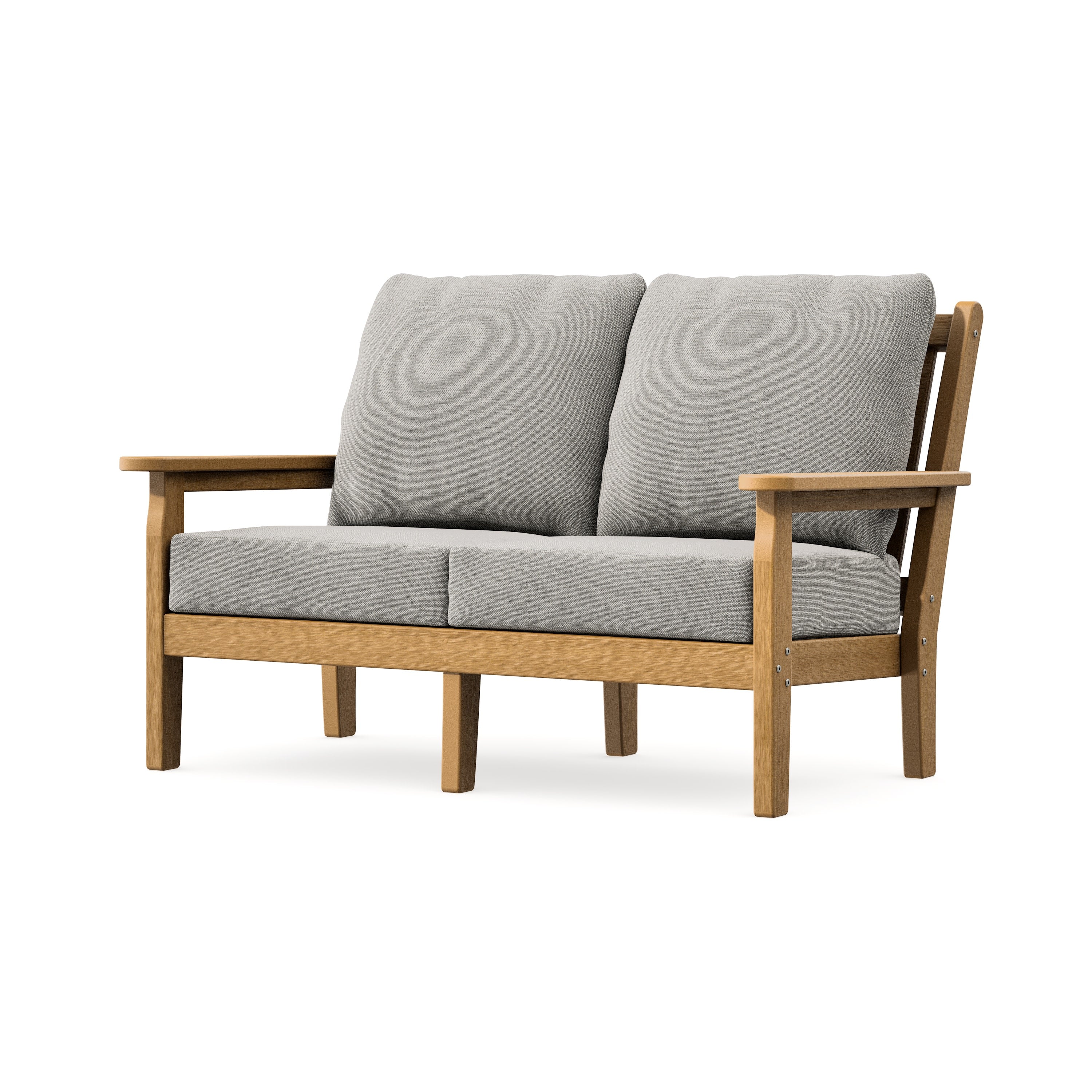 Chippendale Deep Seating Loveseat in Natural / Weathered Tweed