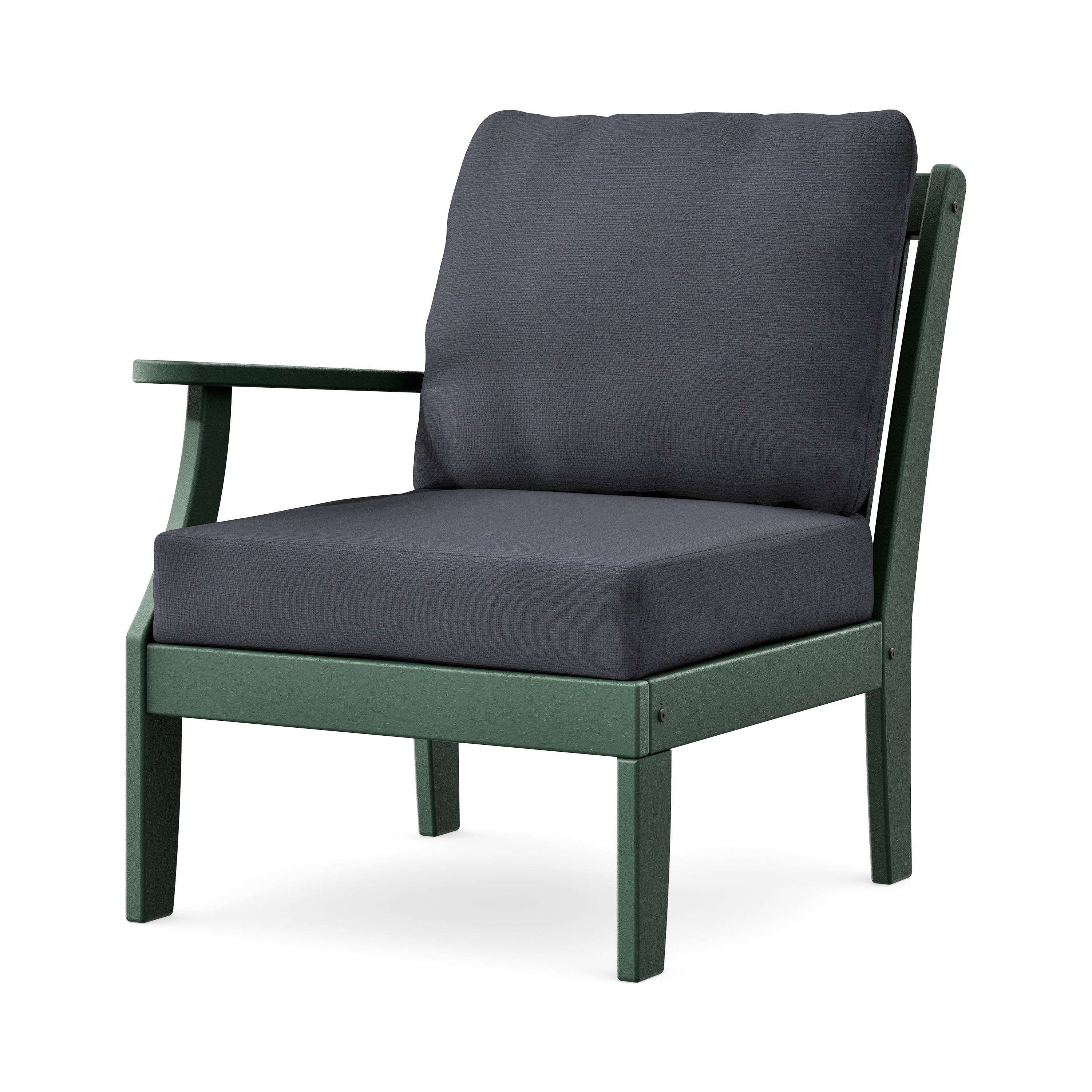 Braxton Modular Left Arm Chair in Green / Midnight Linen