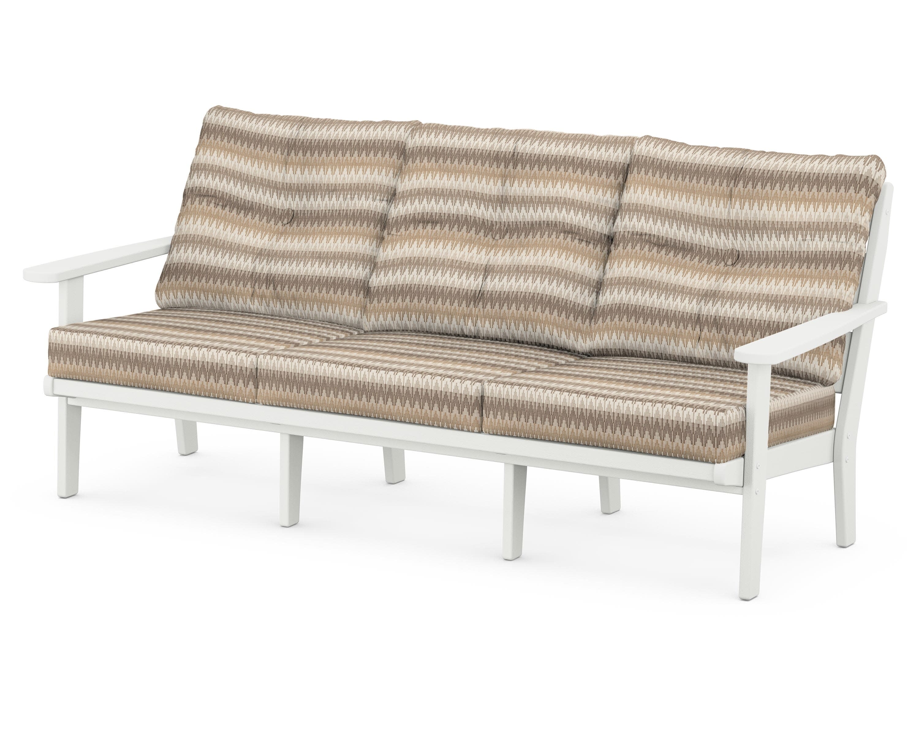 Lakeside Deep Seating Sofa in Vintage White / Valley Dune