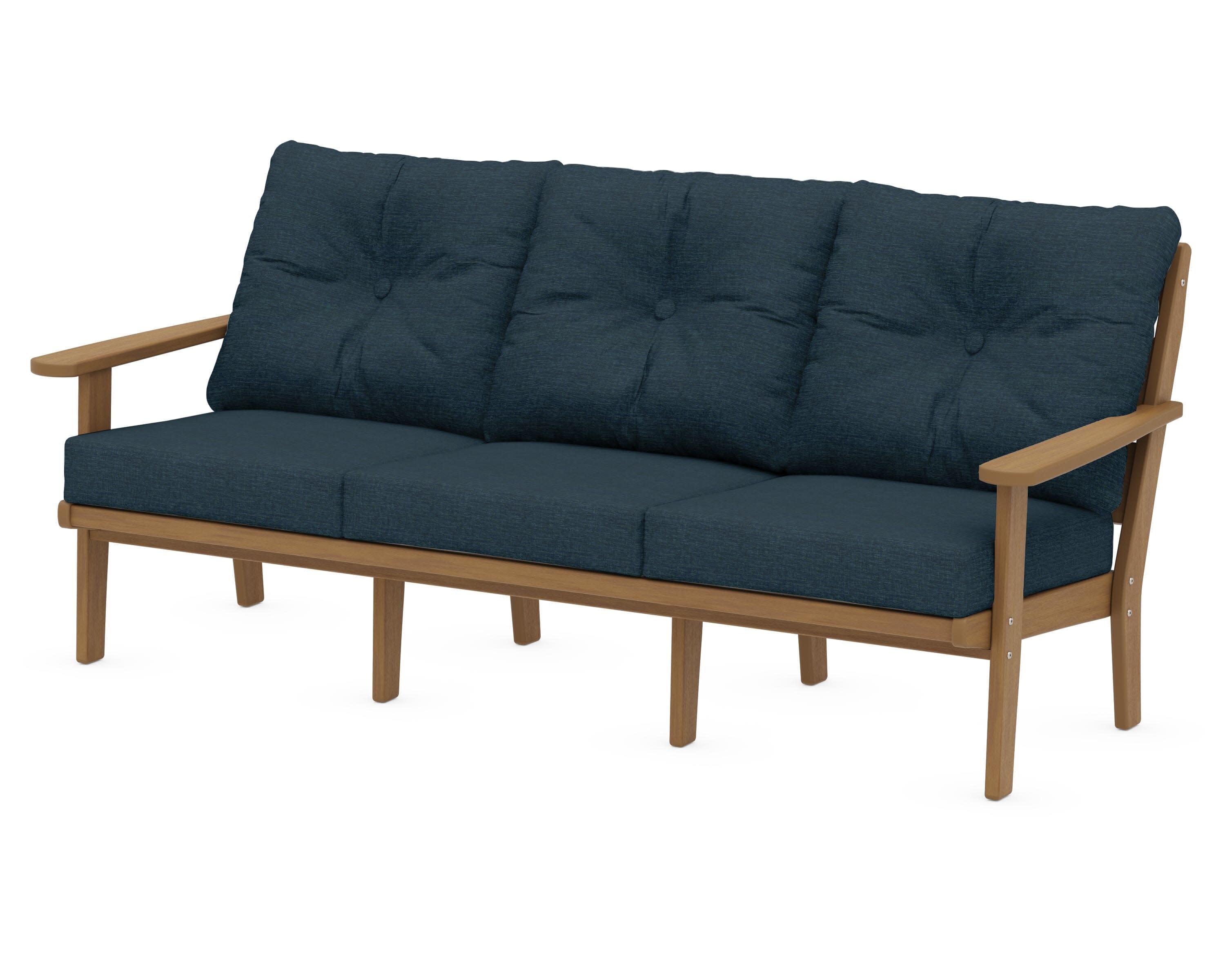 Lakeside Deep Seating Sofa in Natural / Platform Indigo