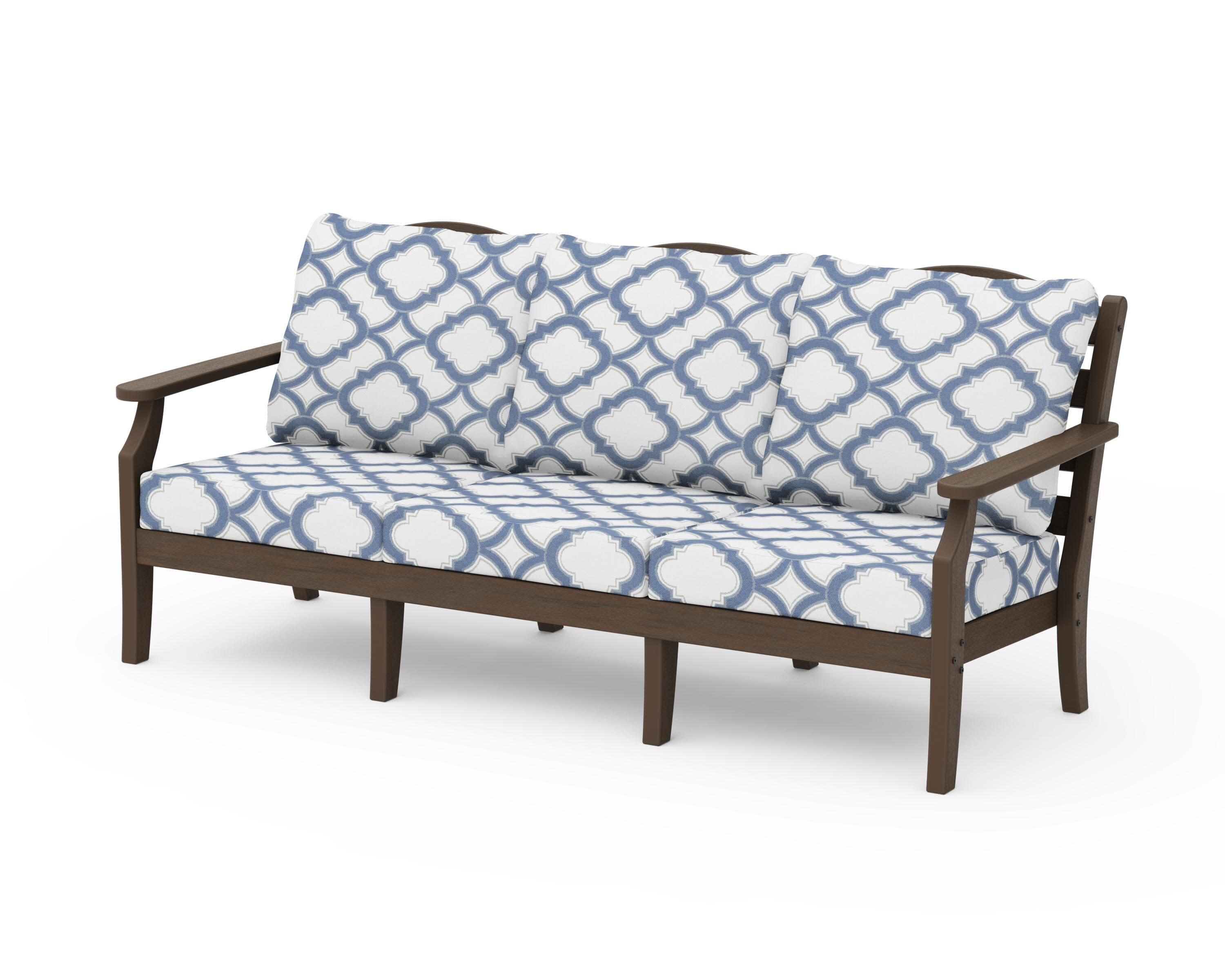 Savannah Deep Seating Sofa in Kona / Trellis Sky Blue