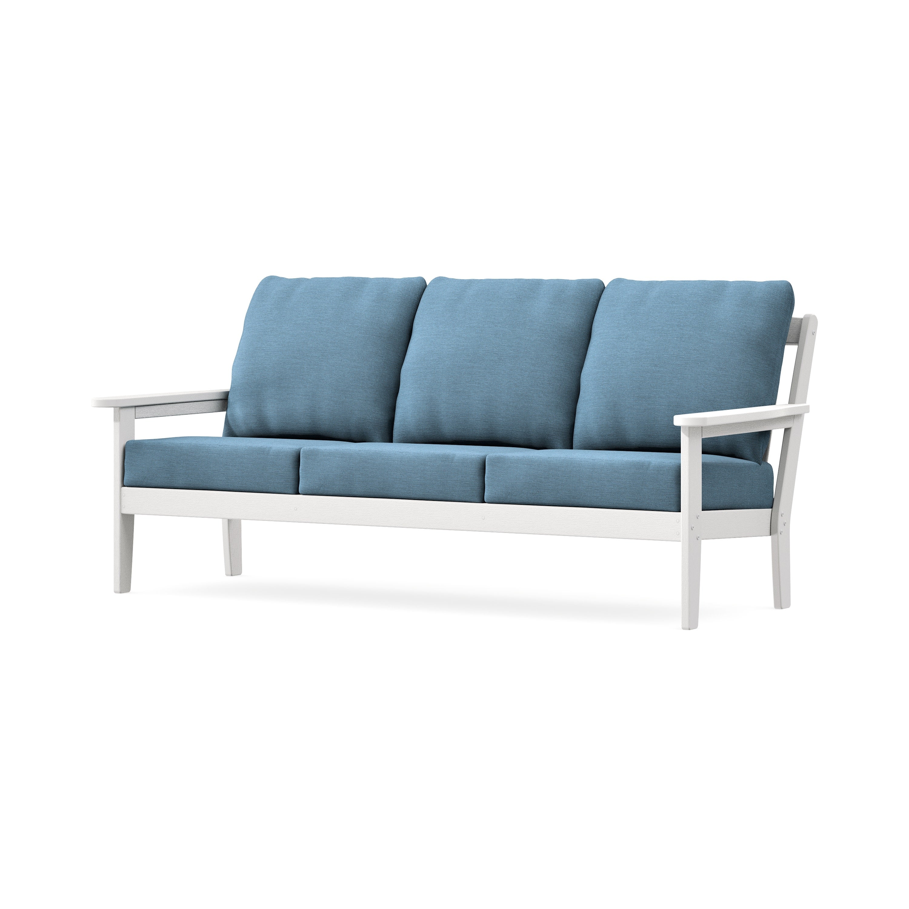 Cottage Deep Seating Sofa in Vintage White / Sky Blue