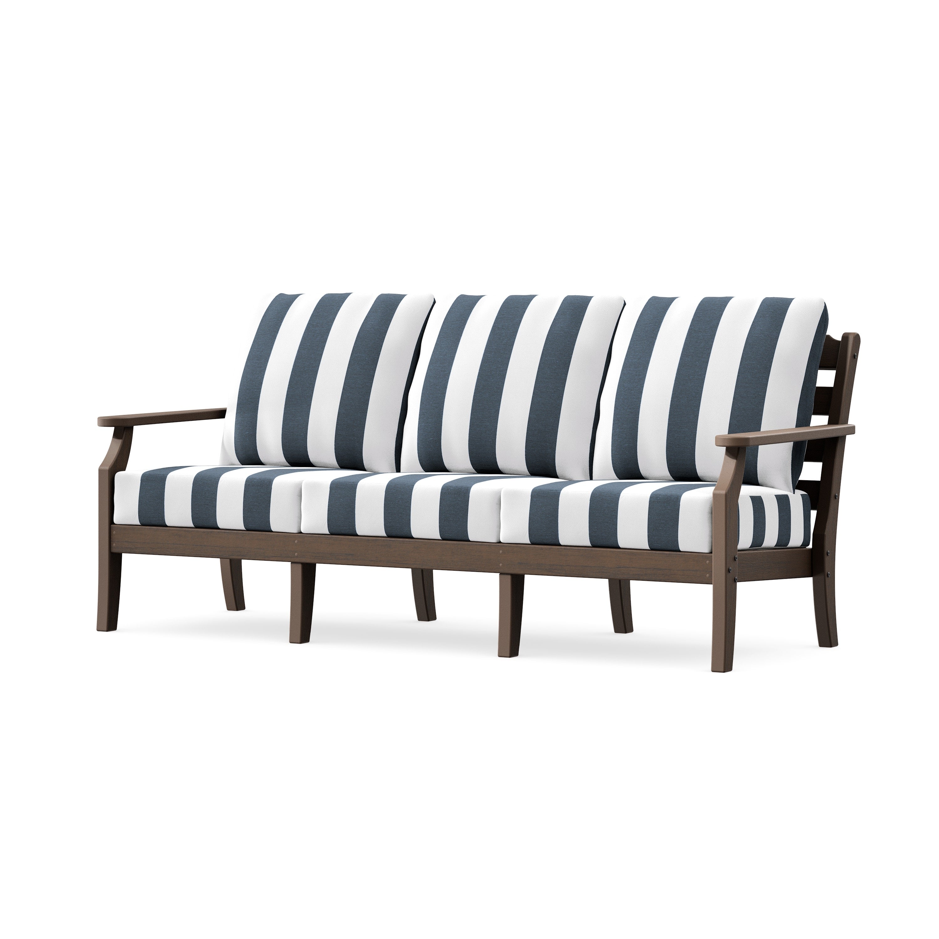 Savannah Deep Seating Sofa in Kona / Cabana Stripe Marine Indigo
