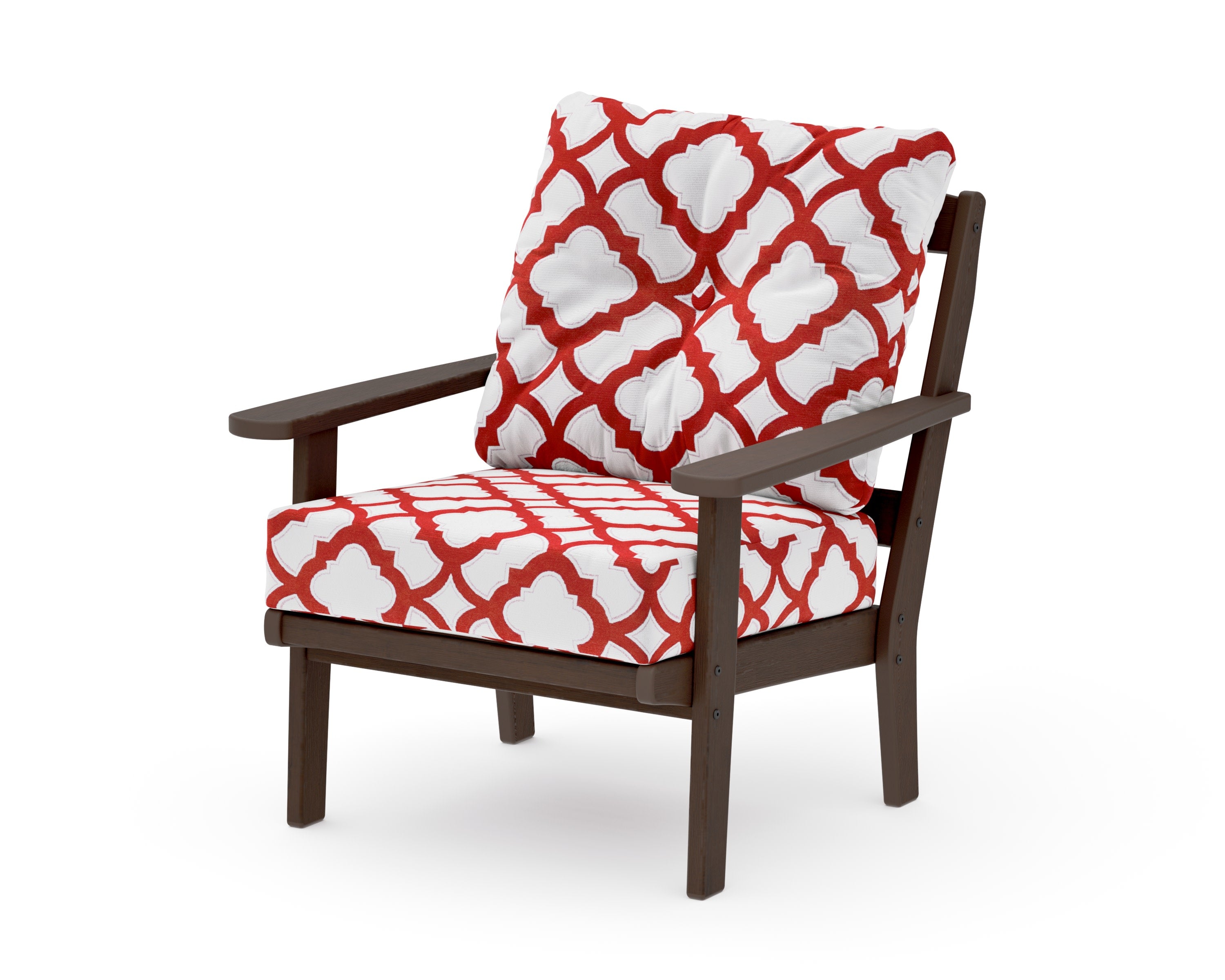 Mission Deep Seating Chair in Kona / Trellis Crimson