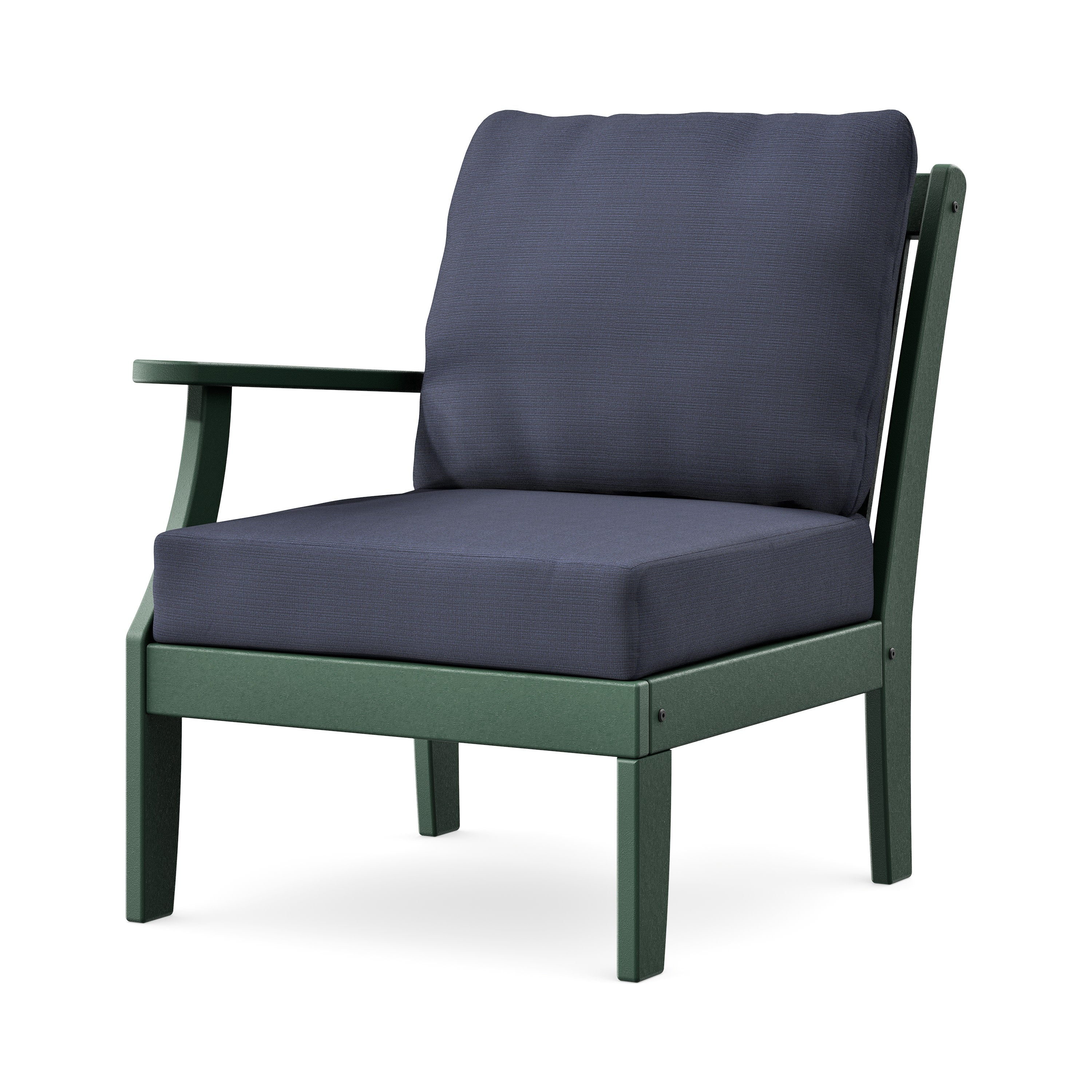Braxton Modular Left Arm Chair in Green / Navy Linen