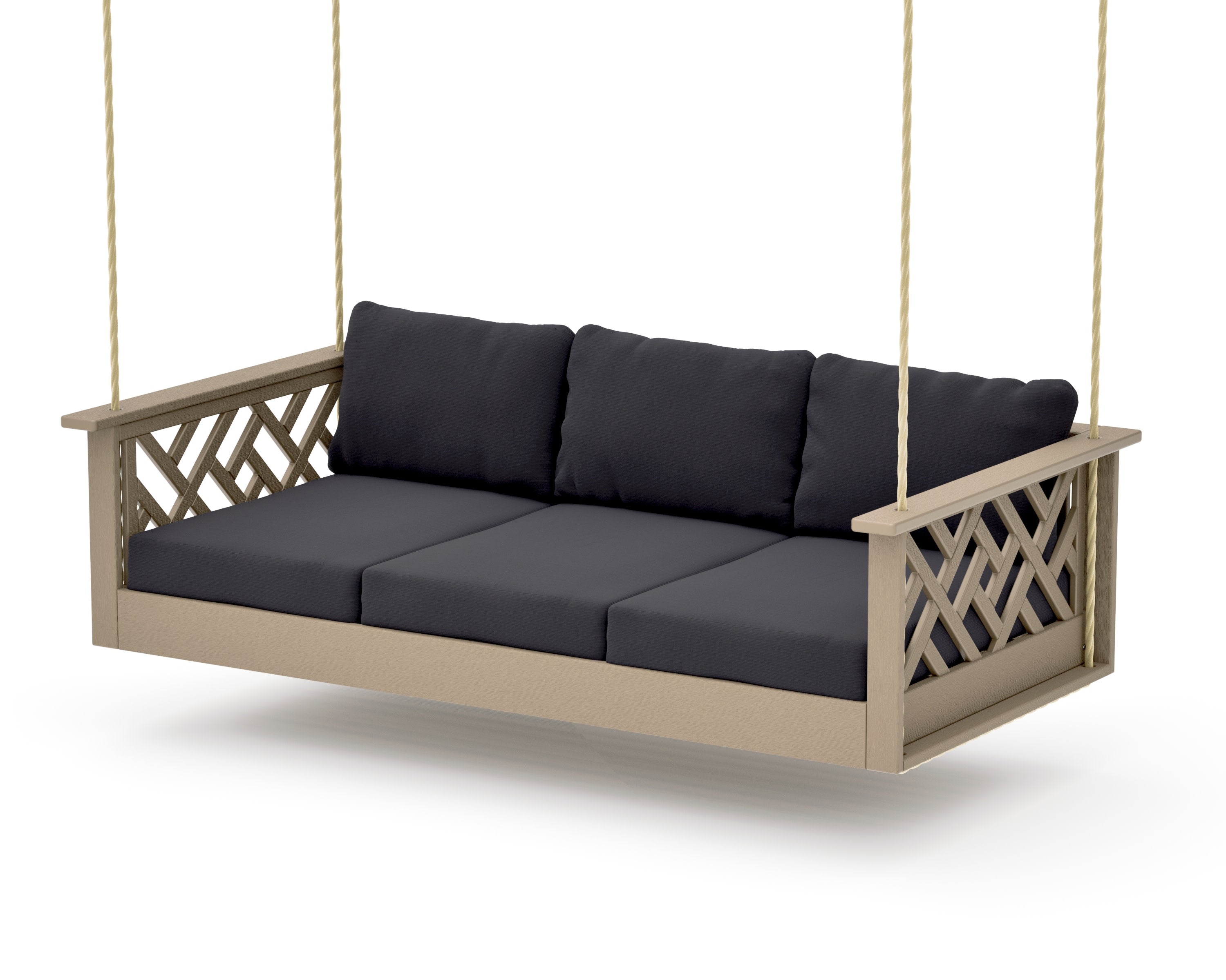 Chippendale Daybed Swing in Vintage Sahara / Midnight Linen