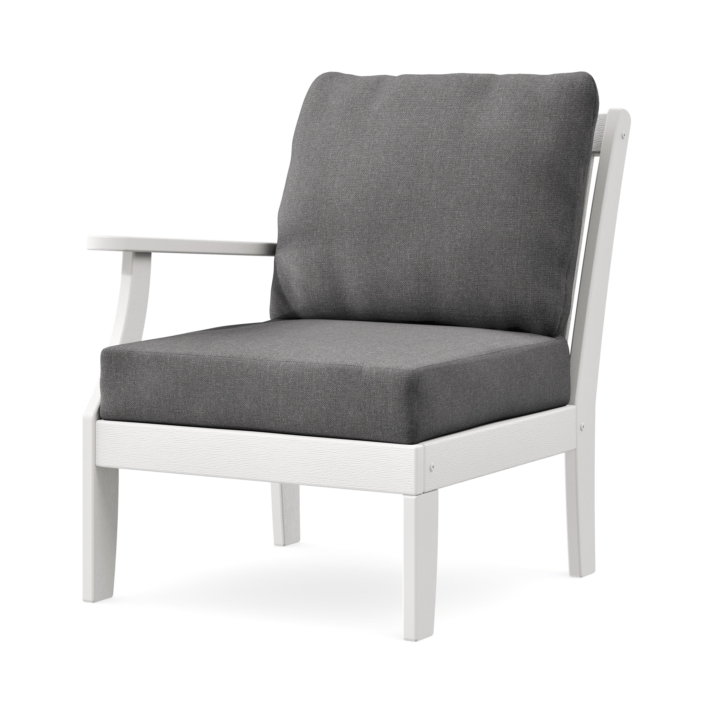 Braxton Modular Left Arm Chair in Vintage White / Ash Charcoal