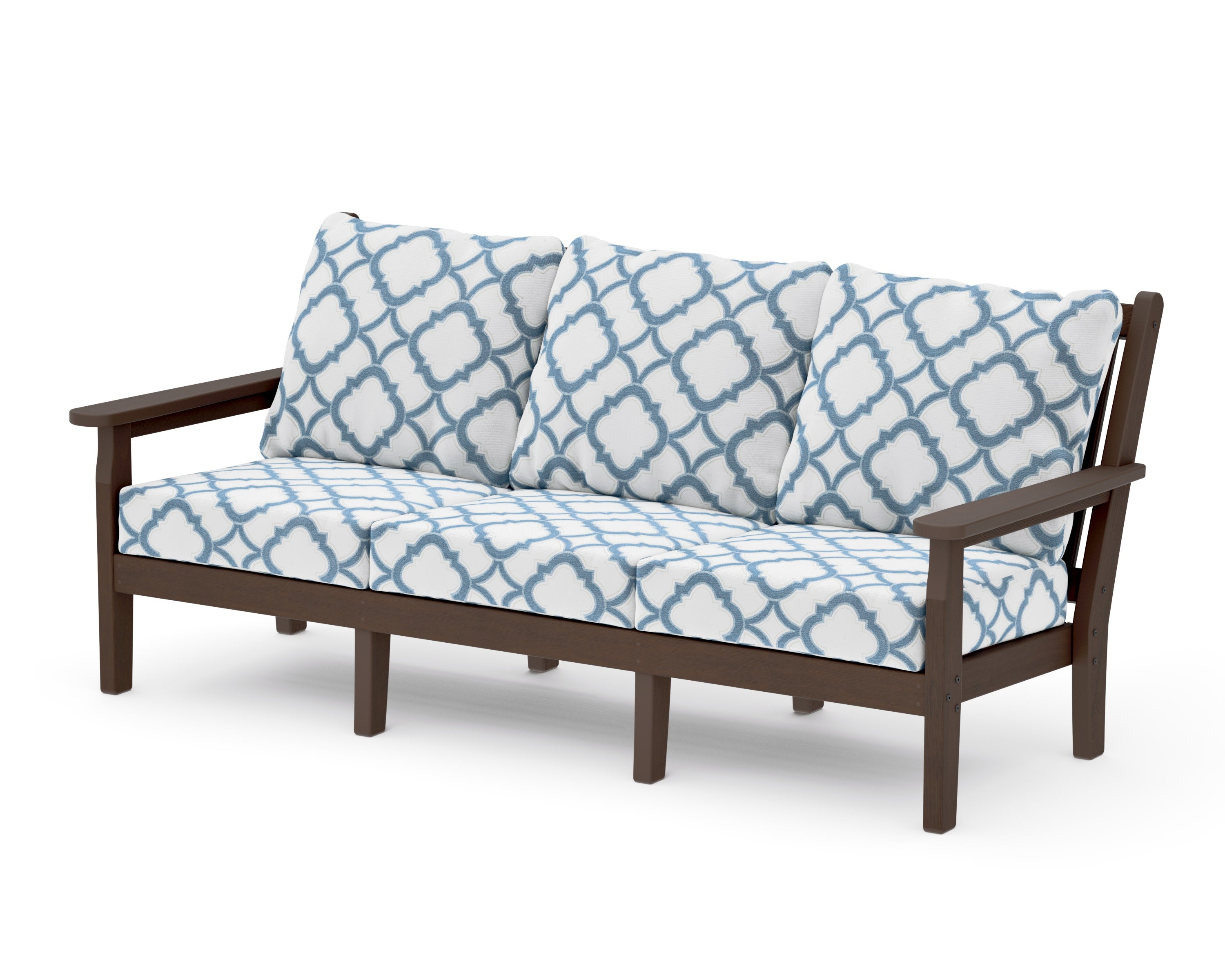 Chippendale Deep Seating Sofa in Kona / Trellis Sky Blue