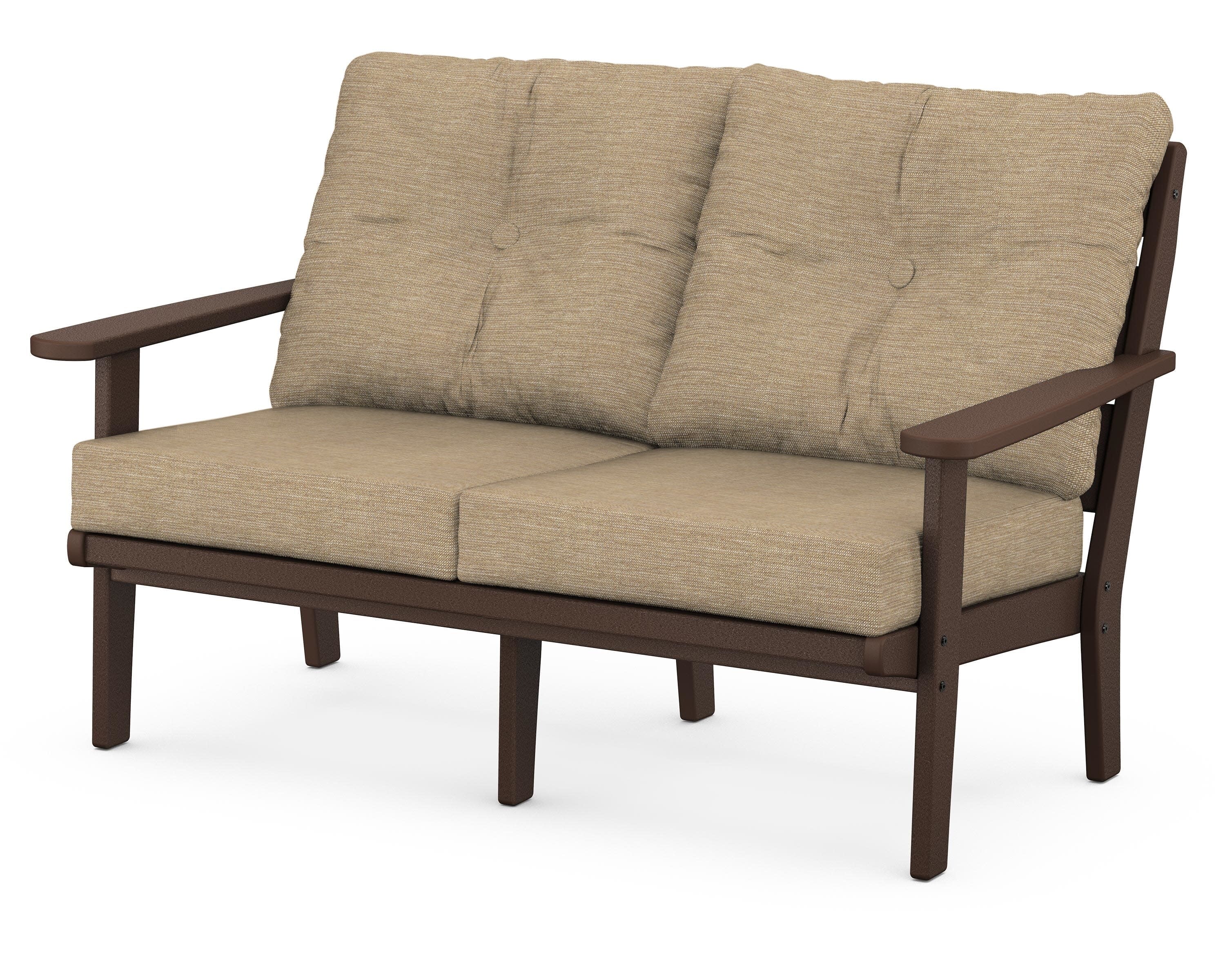 Lakeside Deep Seating Loveseat in Mahogany / Charmer Desert