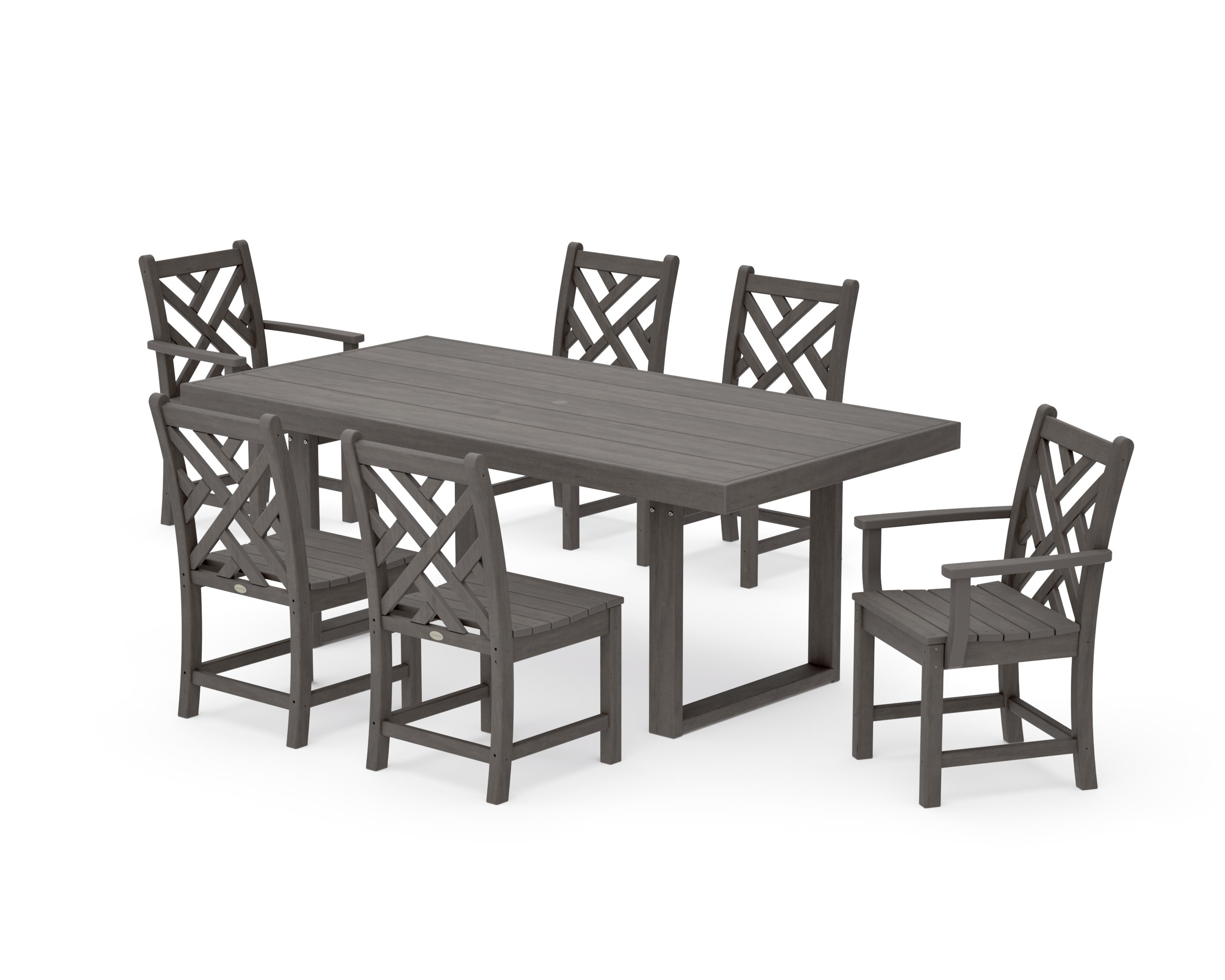 Chippendale 7-Piece Dining Set in Driftwood