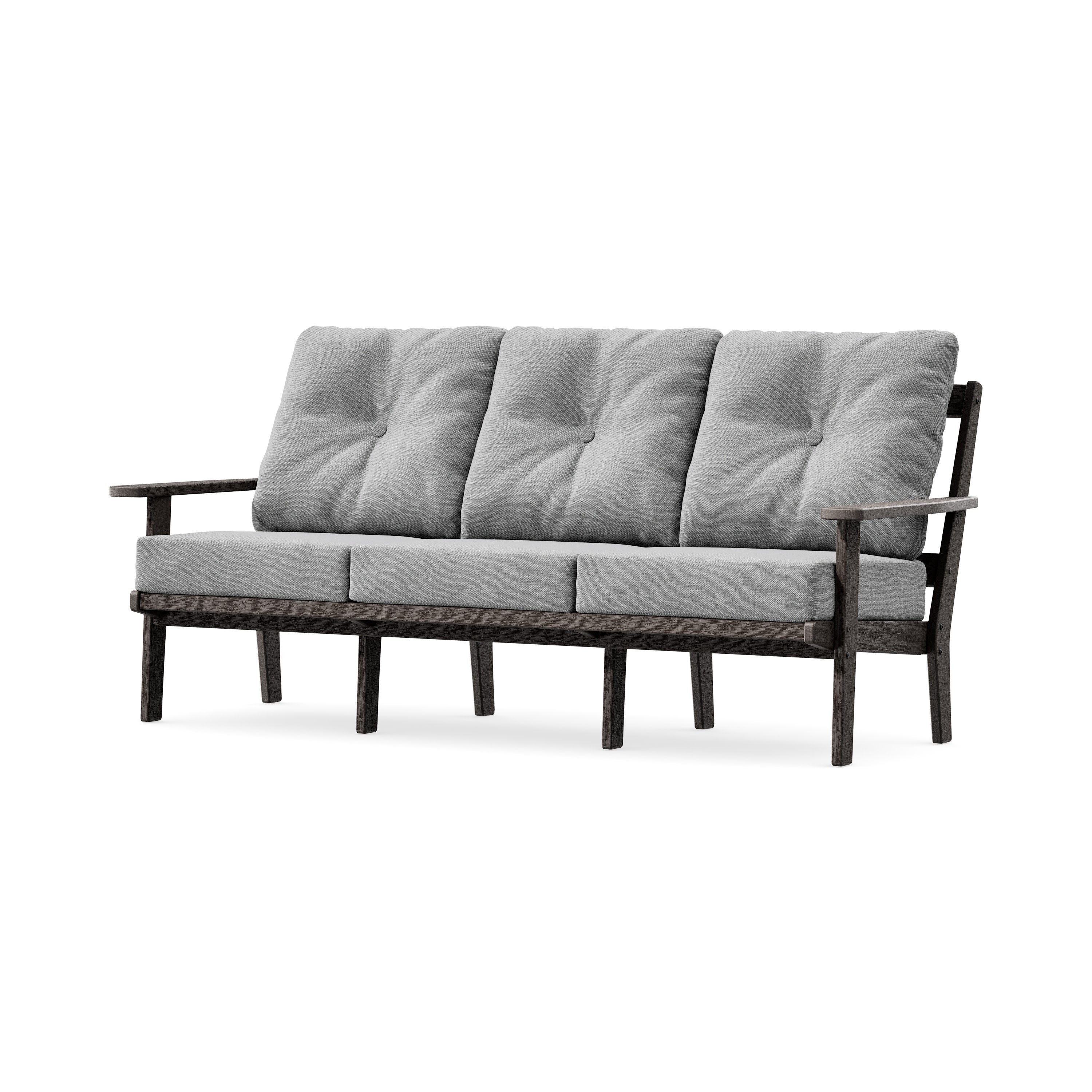 PrairieDeep Seating Sofa in Vintage Coffee / Grey Mist