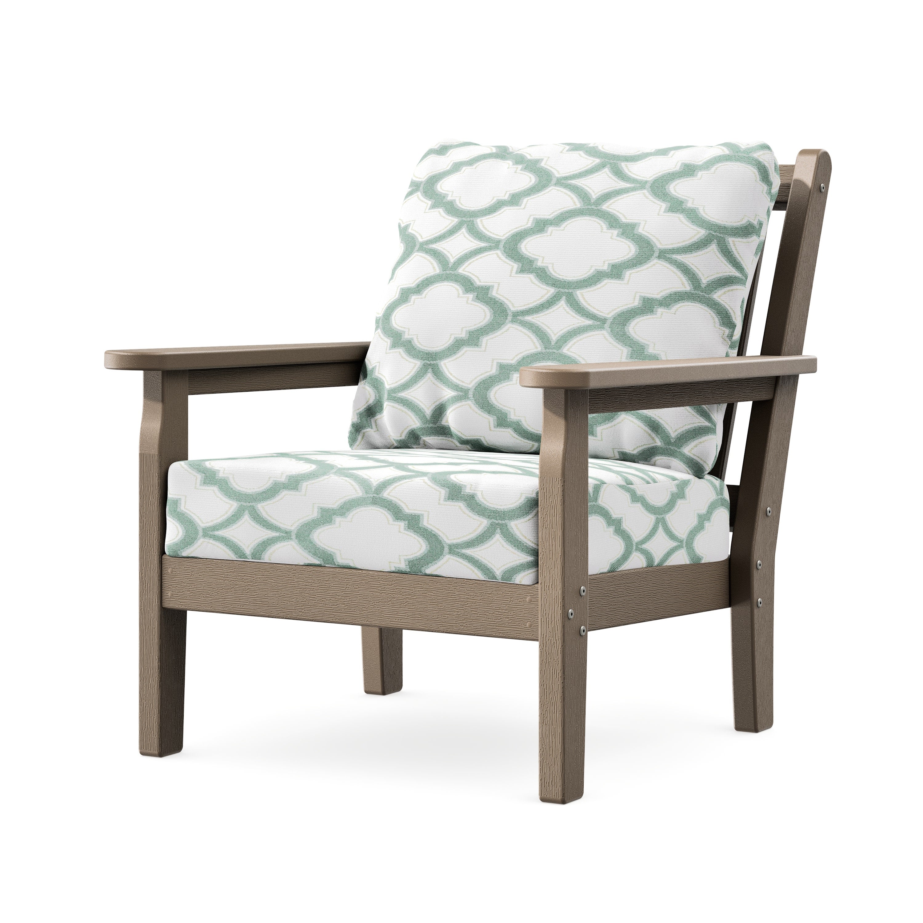 Chippendale Deep Seating Chair in Vintage Sahara / Trellis Glacier Spa