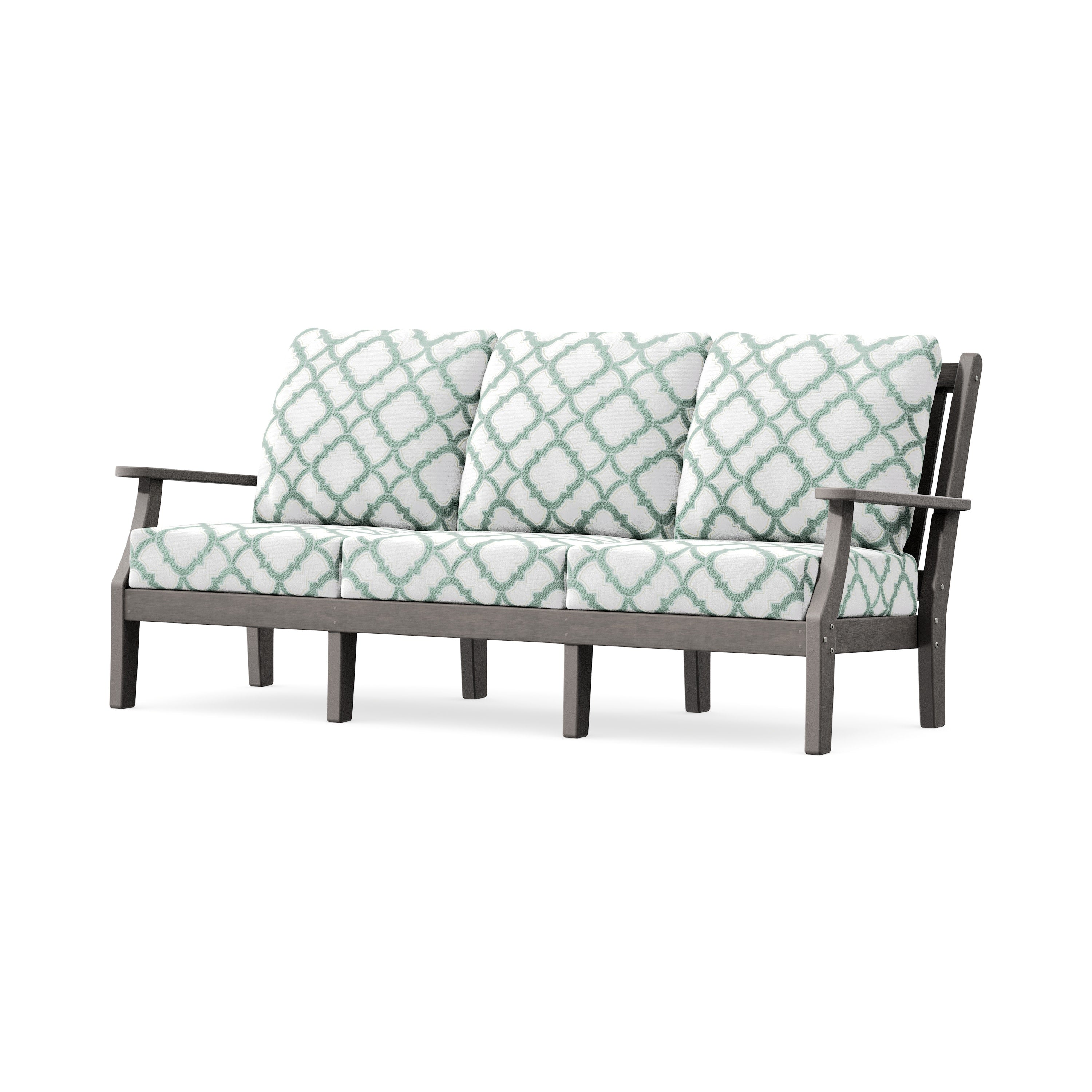 Wovendale Deep Seating Sofa in Driftwood / Trellis Glacier Spa