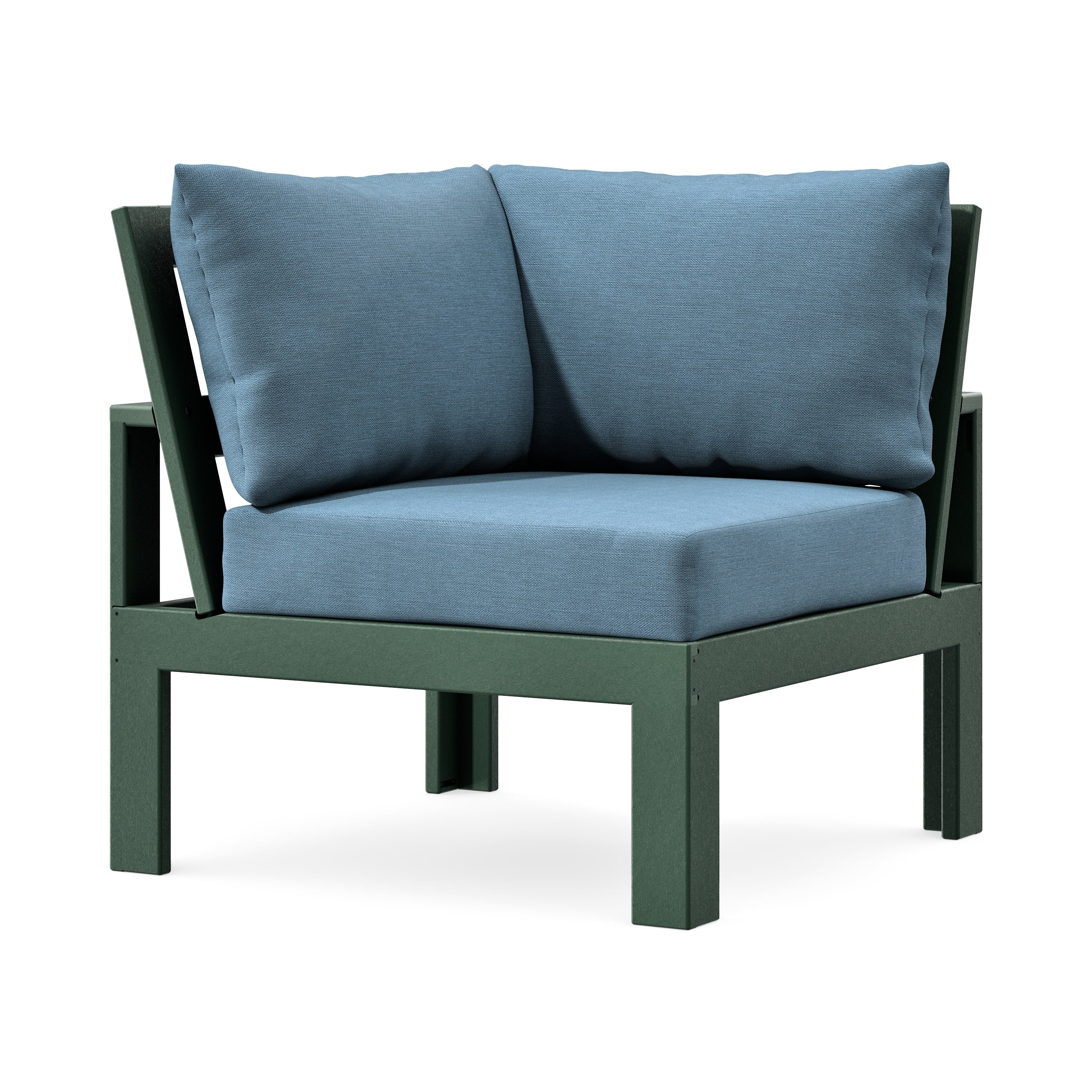 Modular Corner Chair in Green / Sky Blue