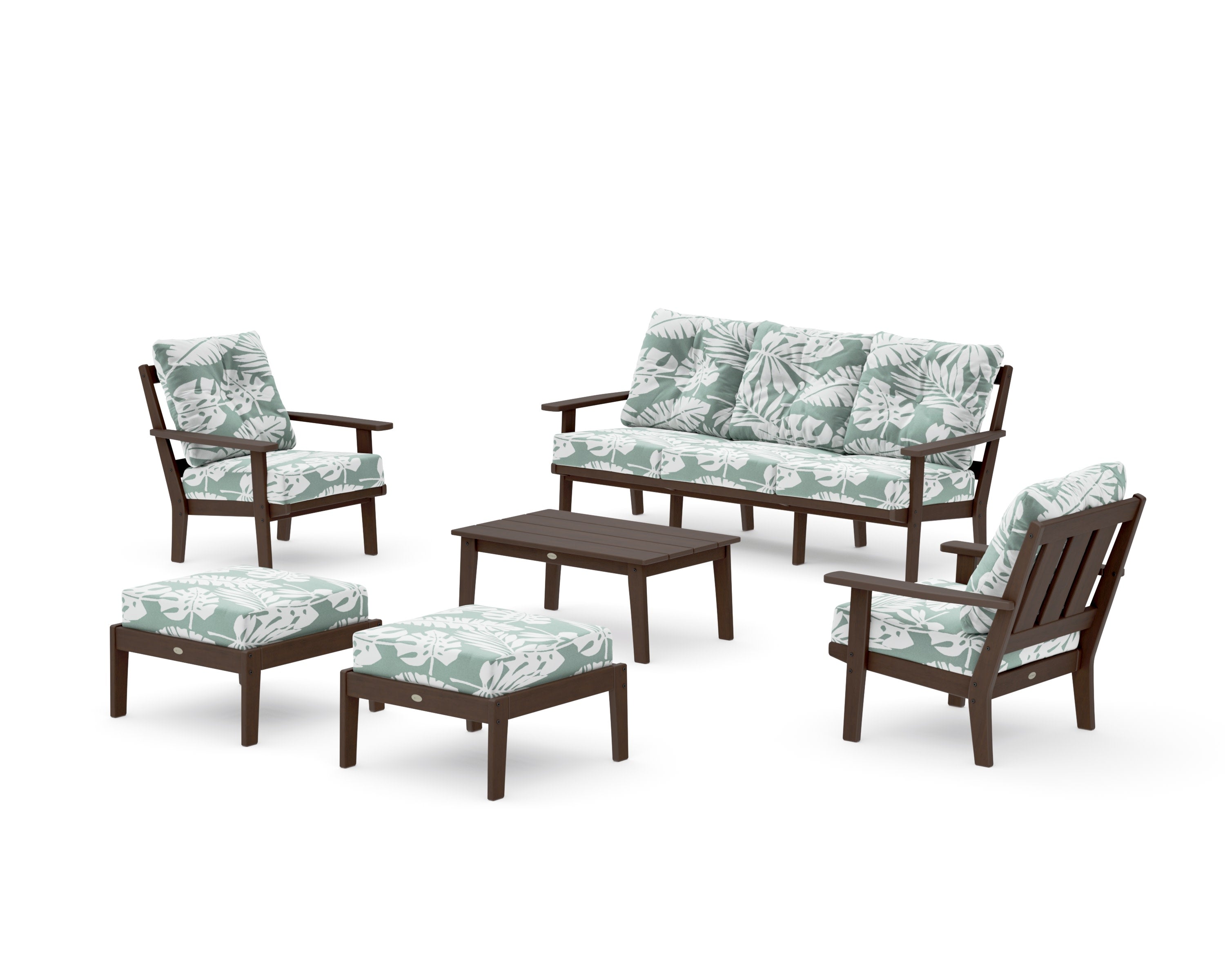 Oxford 6-Piece Lounge Sofa Set in Kona / Leaf Glacier Spa