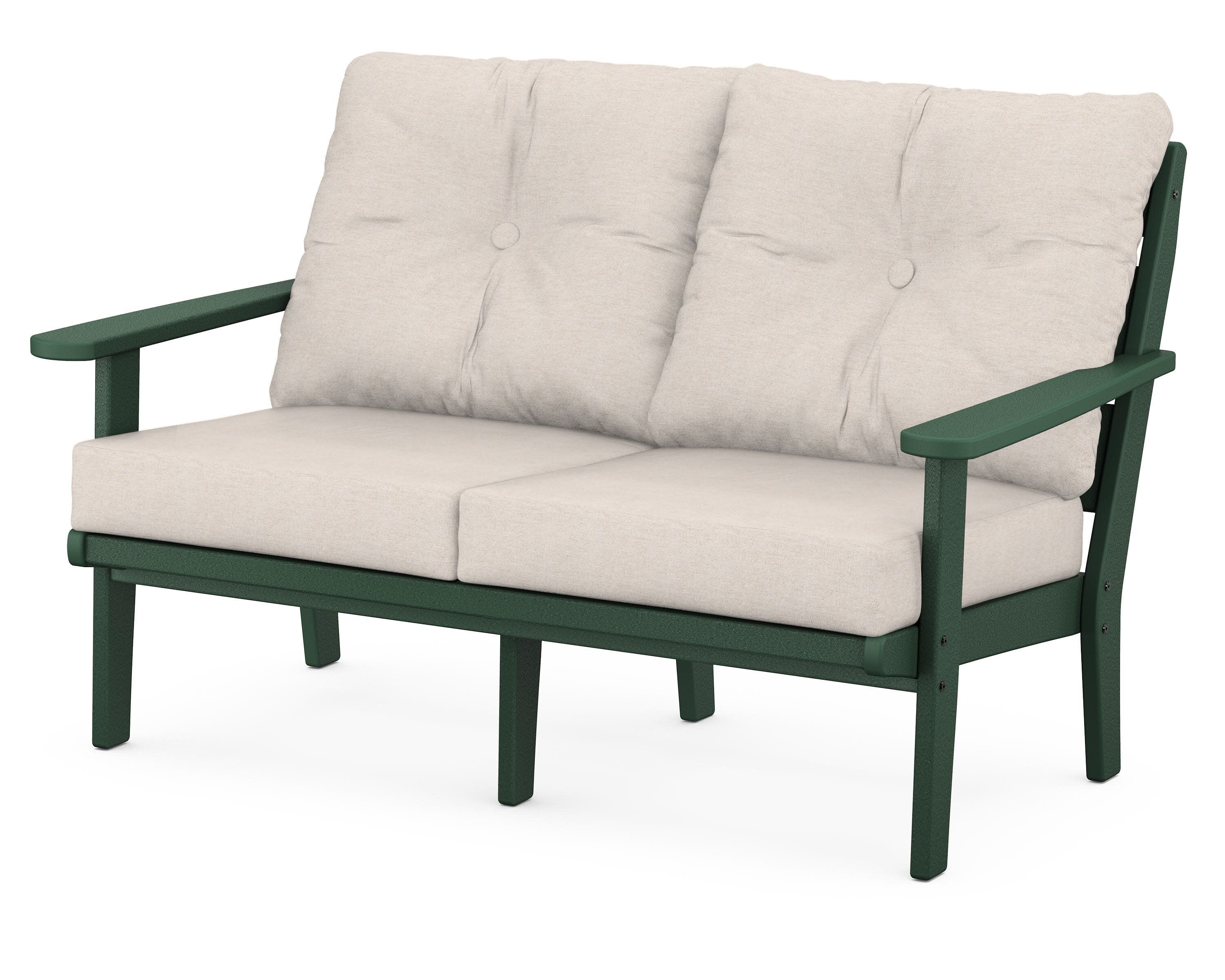 Lakeside Deep Seating Loveseat in Green / Nuance Cloud