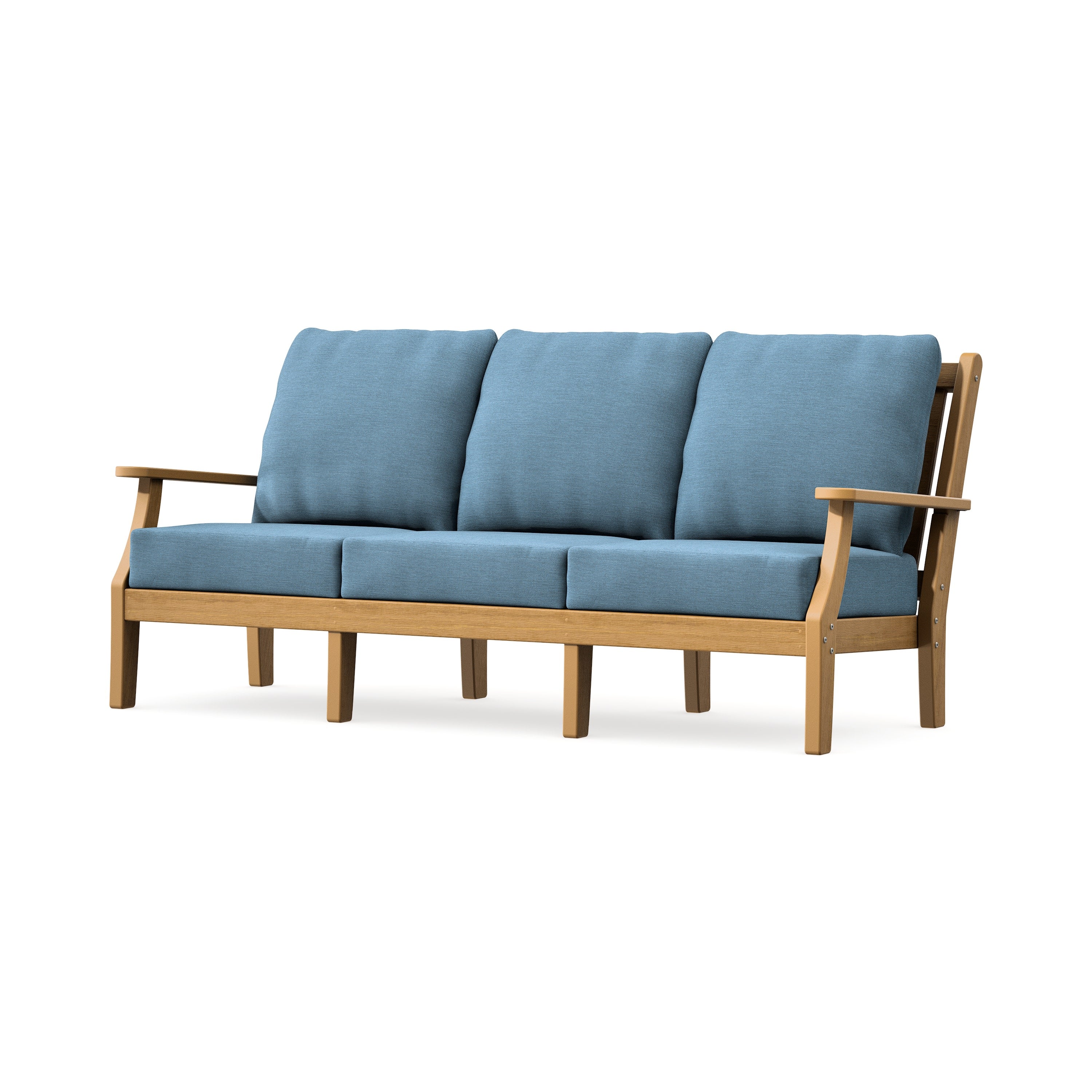 Wovendale Deep Seating Sofa in Natural / Sky Blue